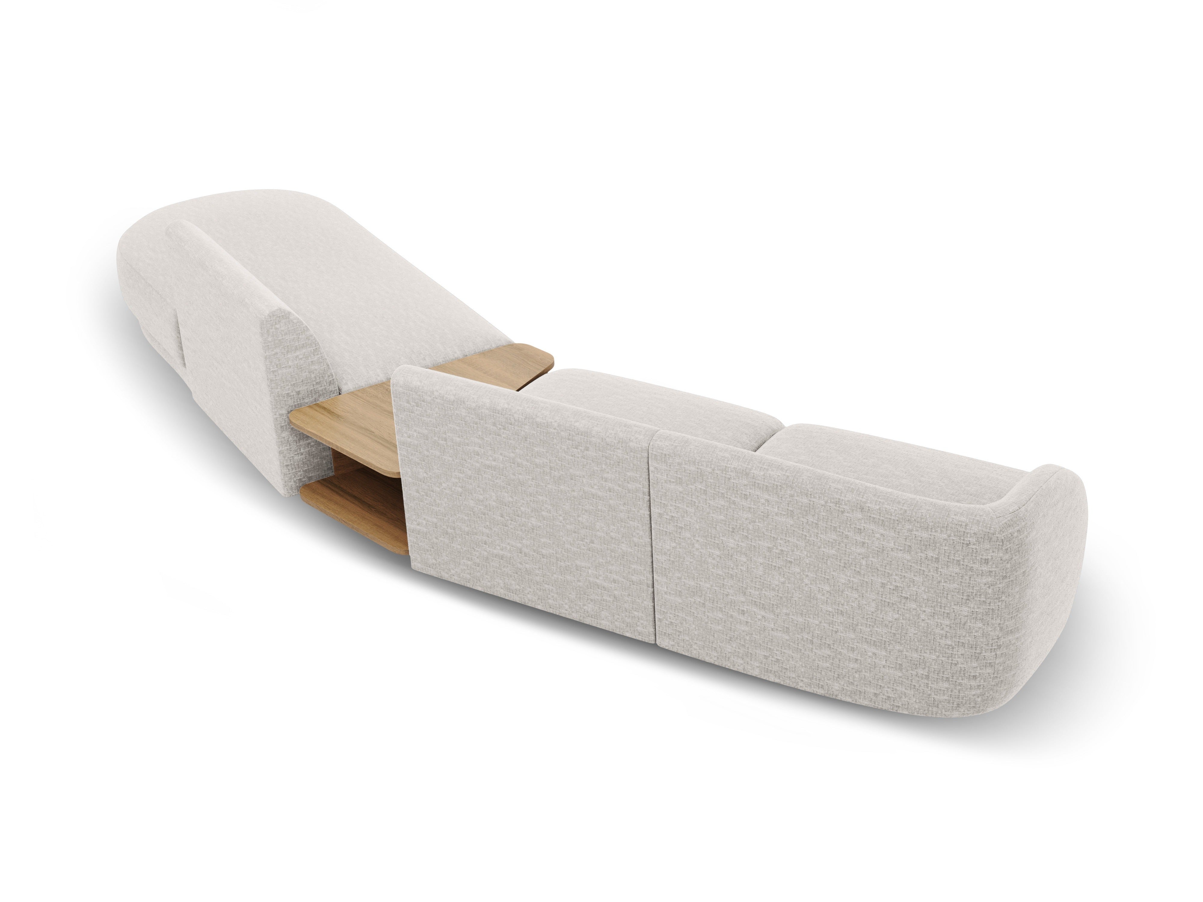 Modulares Sofa mit Tisch, 4-Sitzer MILEY, graues Chenille