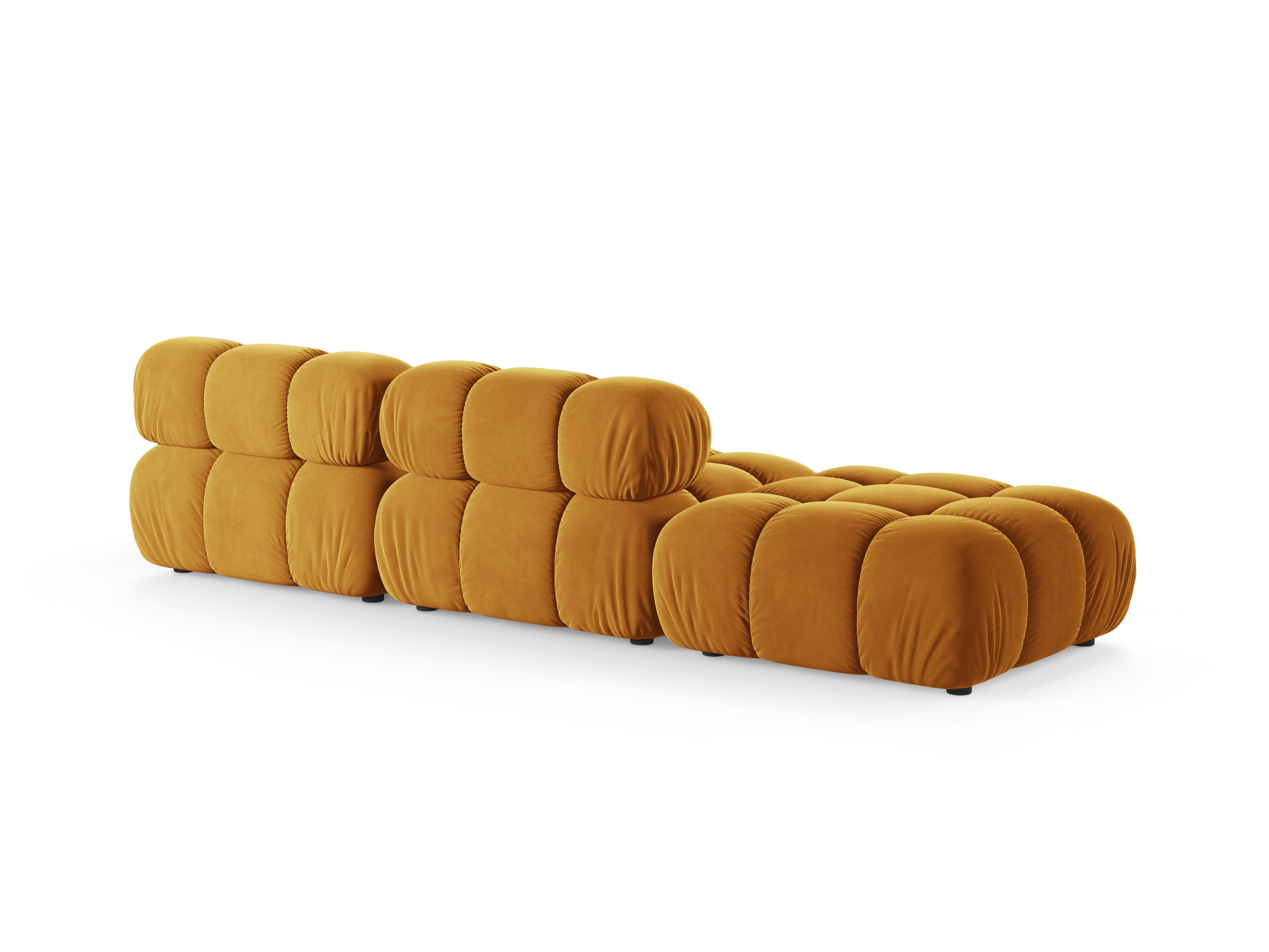 Modulares offenes linksseitiges Sofa BELLIS in senfgelbem Samt