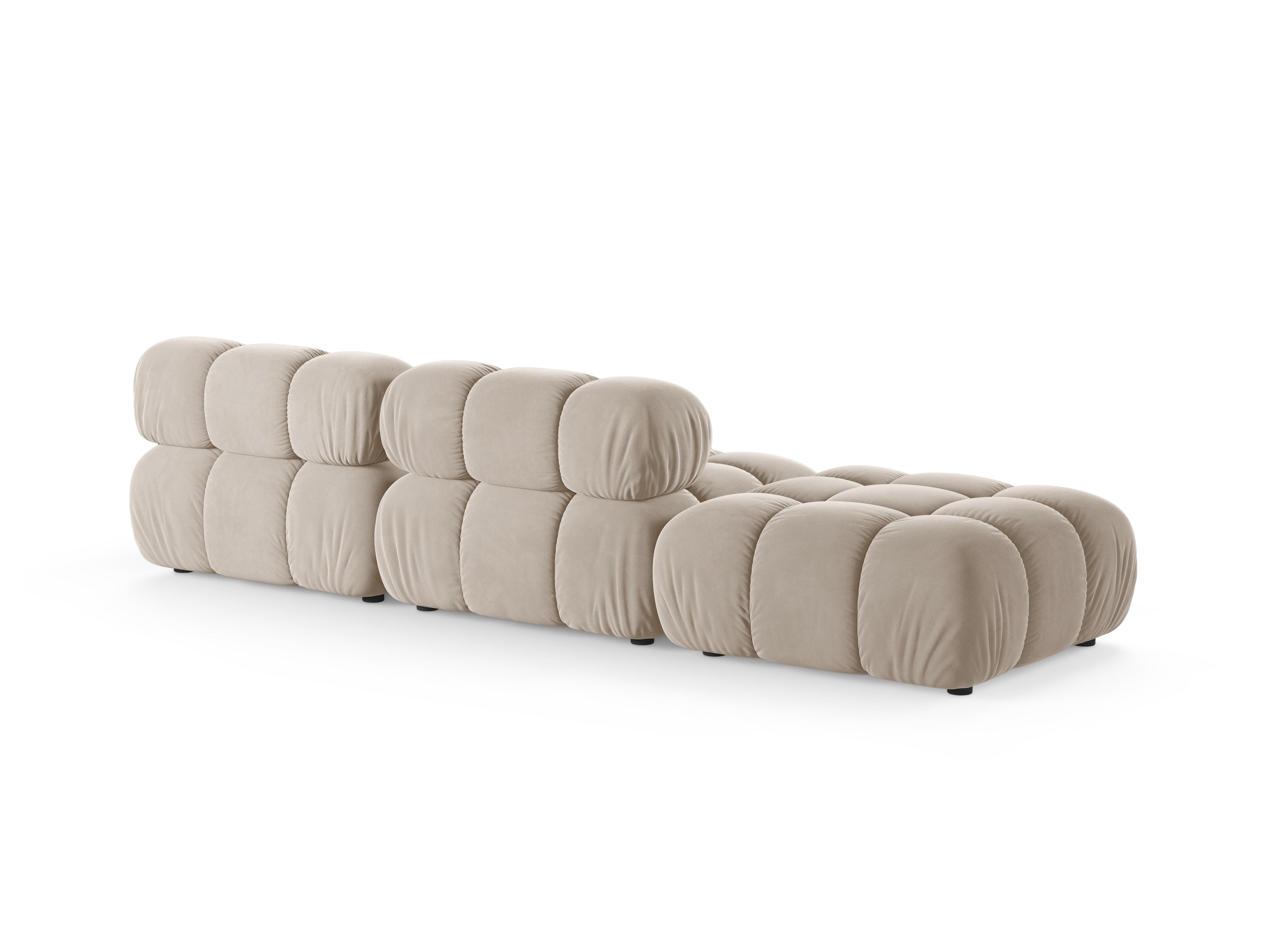 Modulares Sofa aus Samt, offene linke Variante BELLIS in Beige