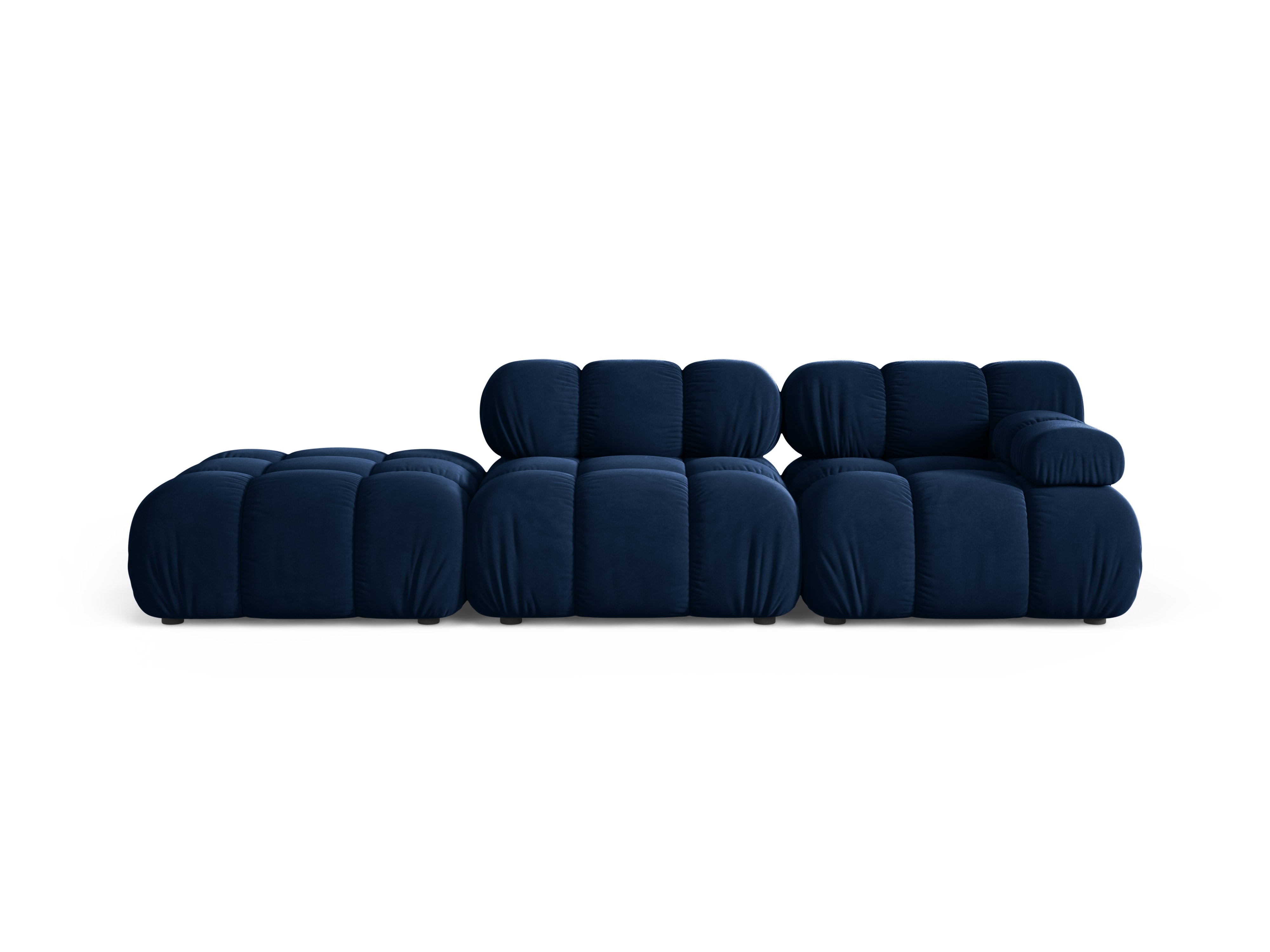Modulares Sofa aus Samt, offene linke Variante BELLIS in königsblau.