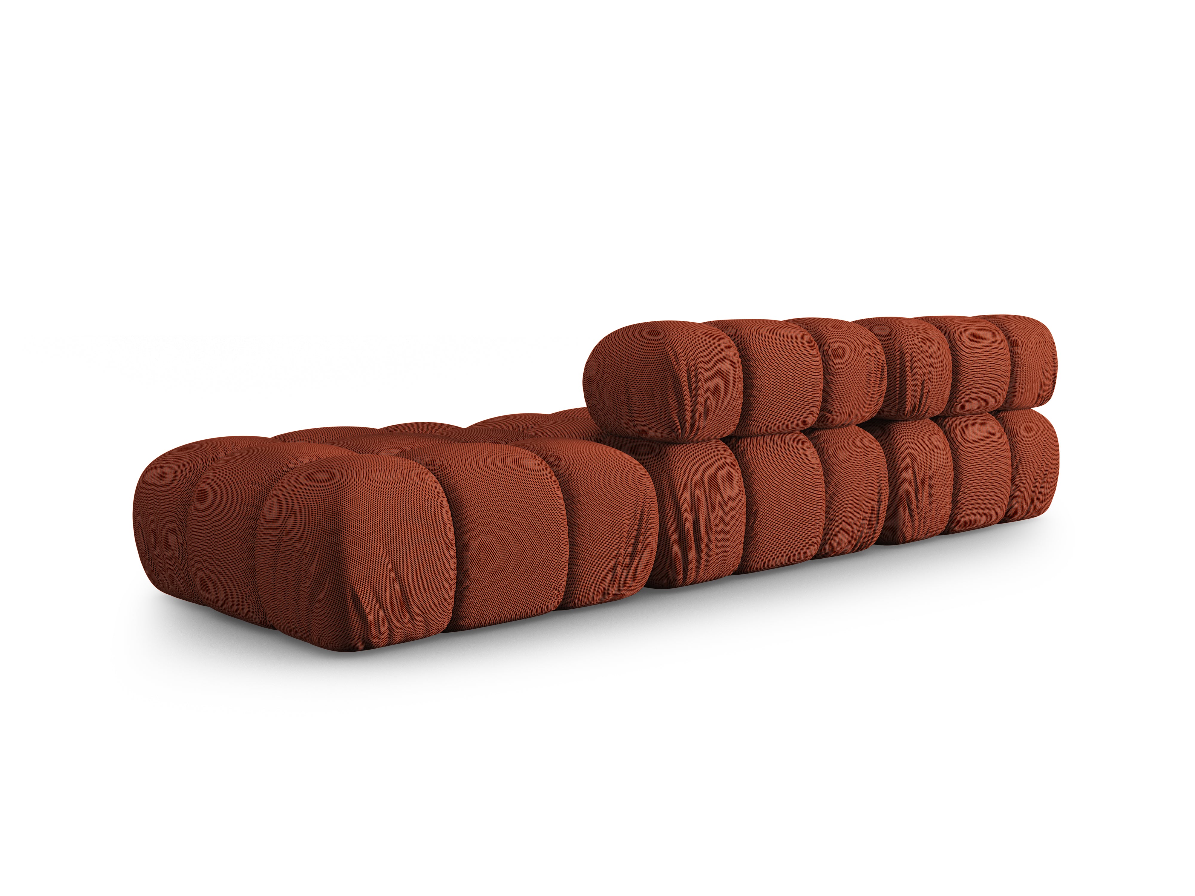 Sofa modułowa otwarta prawostronna BELLIS ceglana tkanina 3D