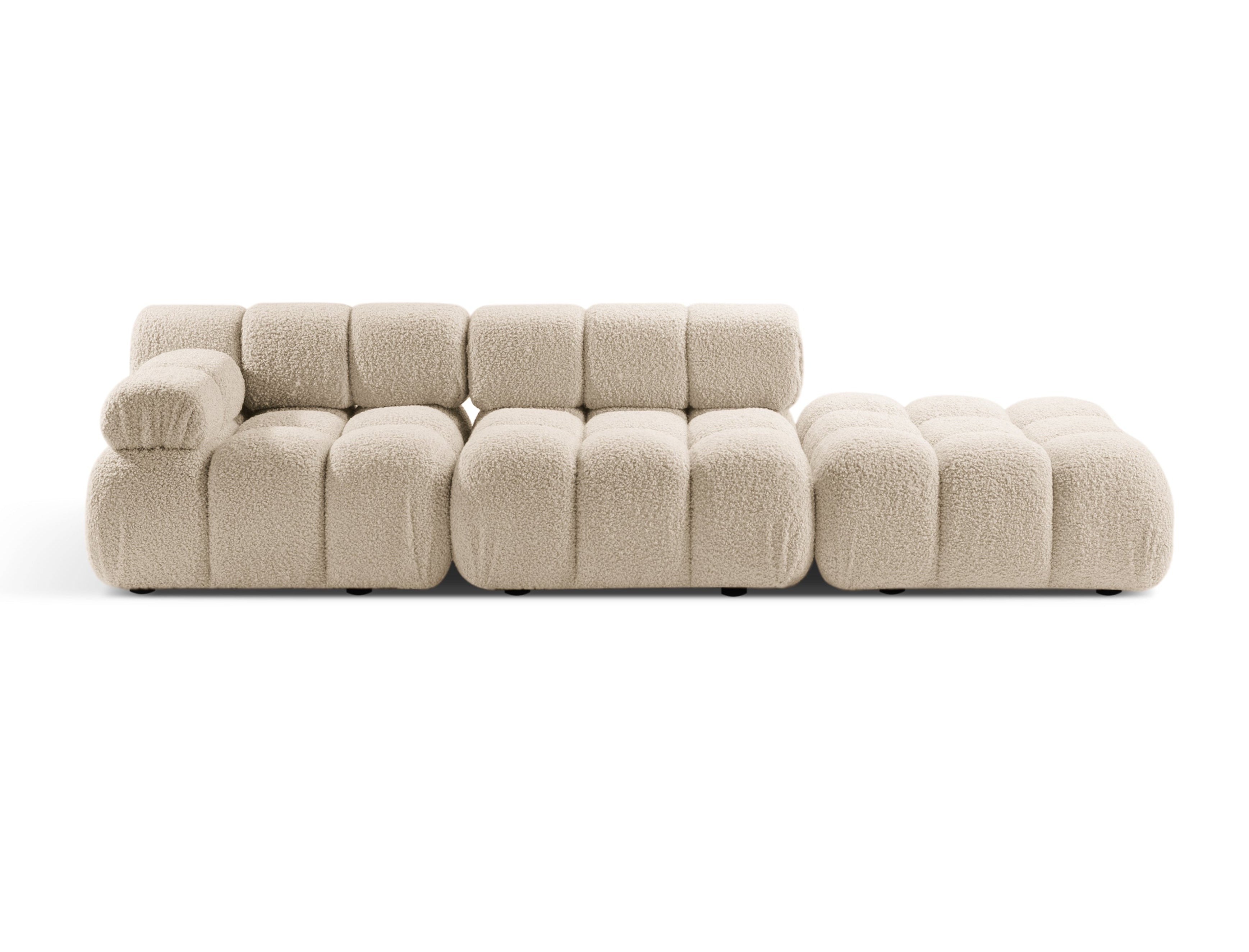 Sofa modułowa otwarta prawostronna BELLIS beżowy boucle