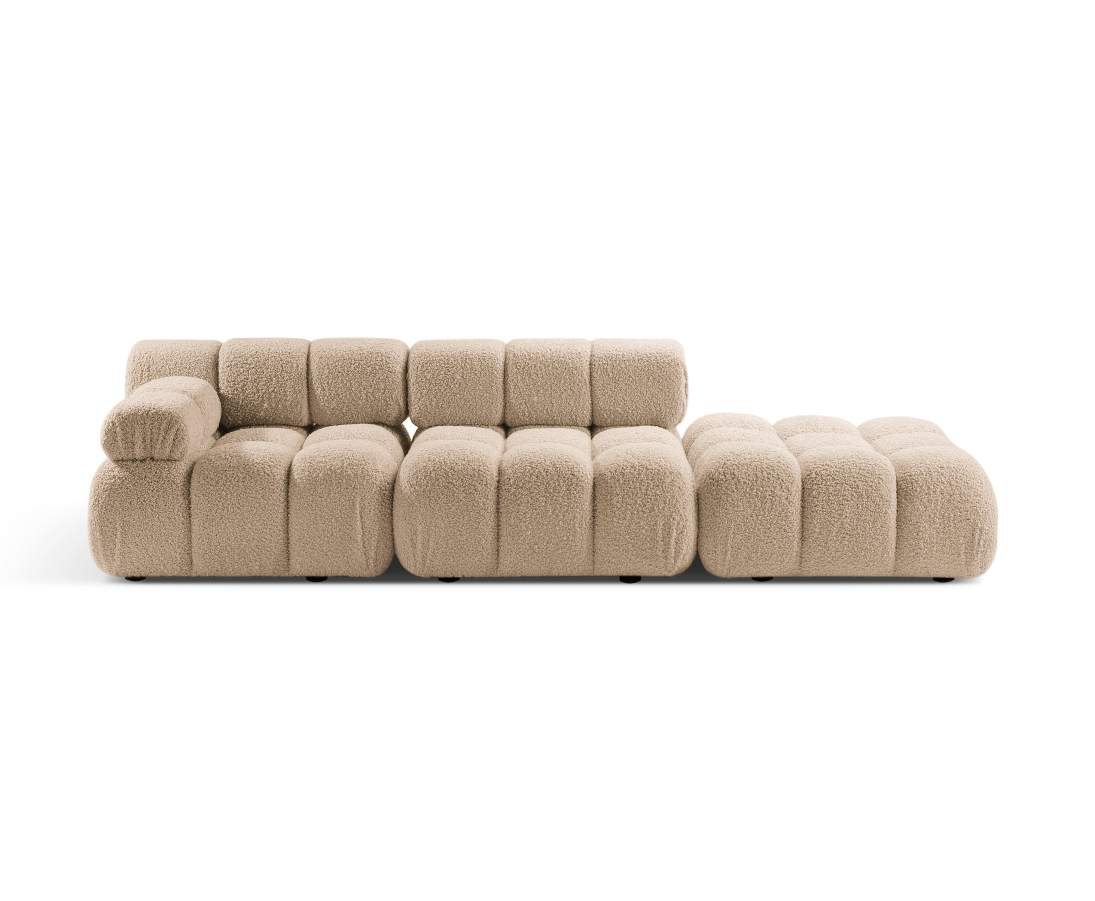 Sofa modułowa otwarta prawostronna BELLIS piaskowy boucle