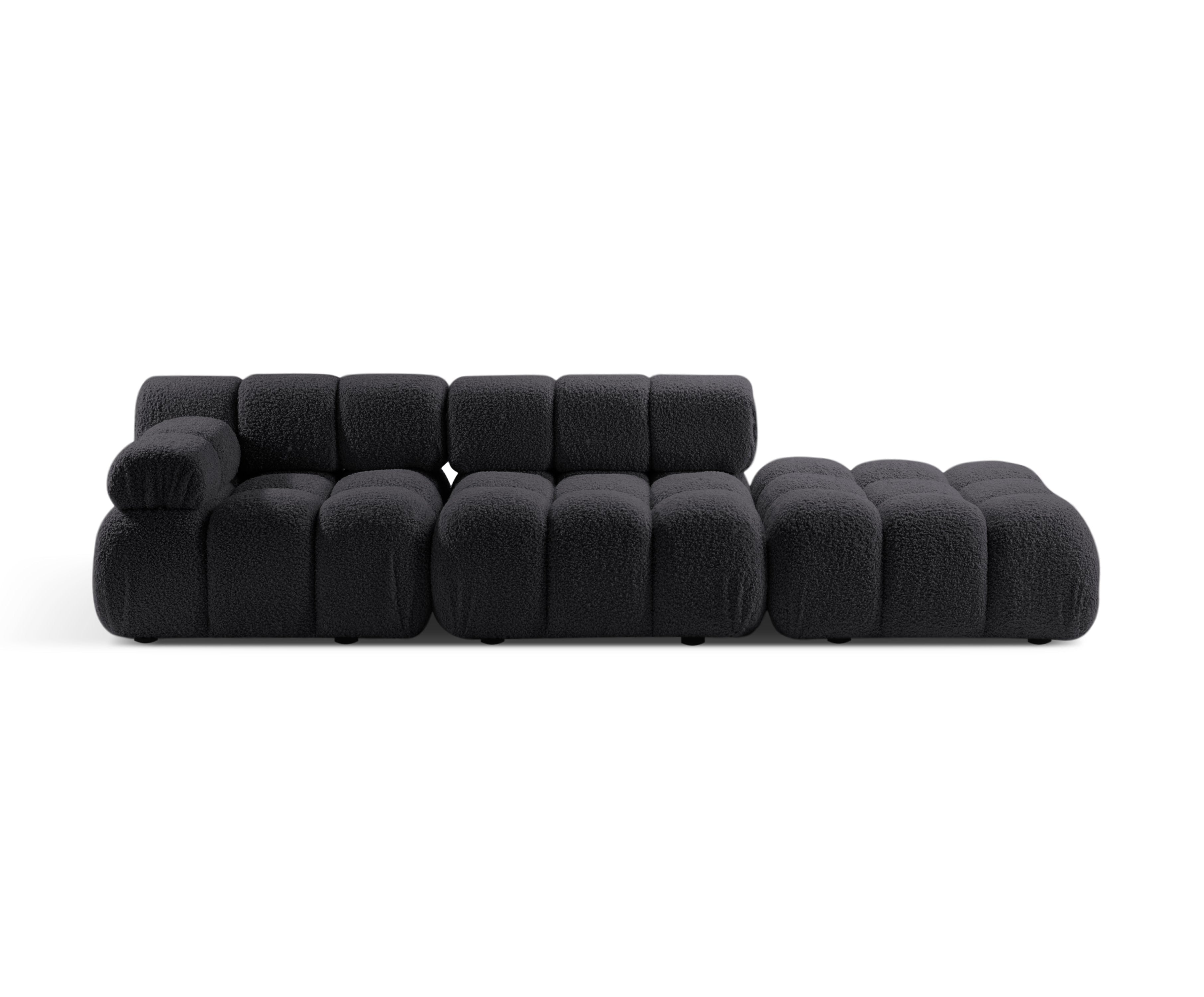 Sofa modułowa otwarta prawostronna BELLIS grafitowy boucle