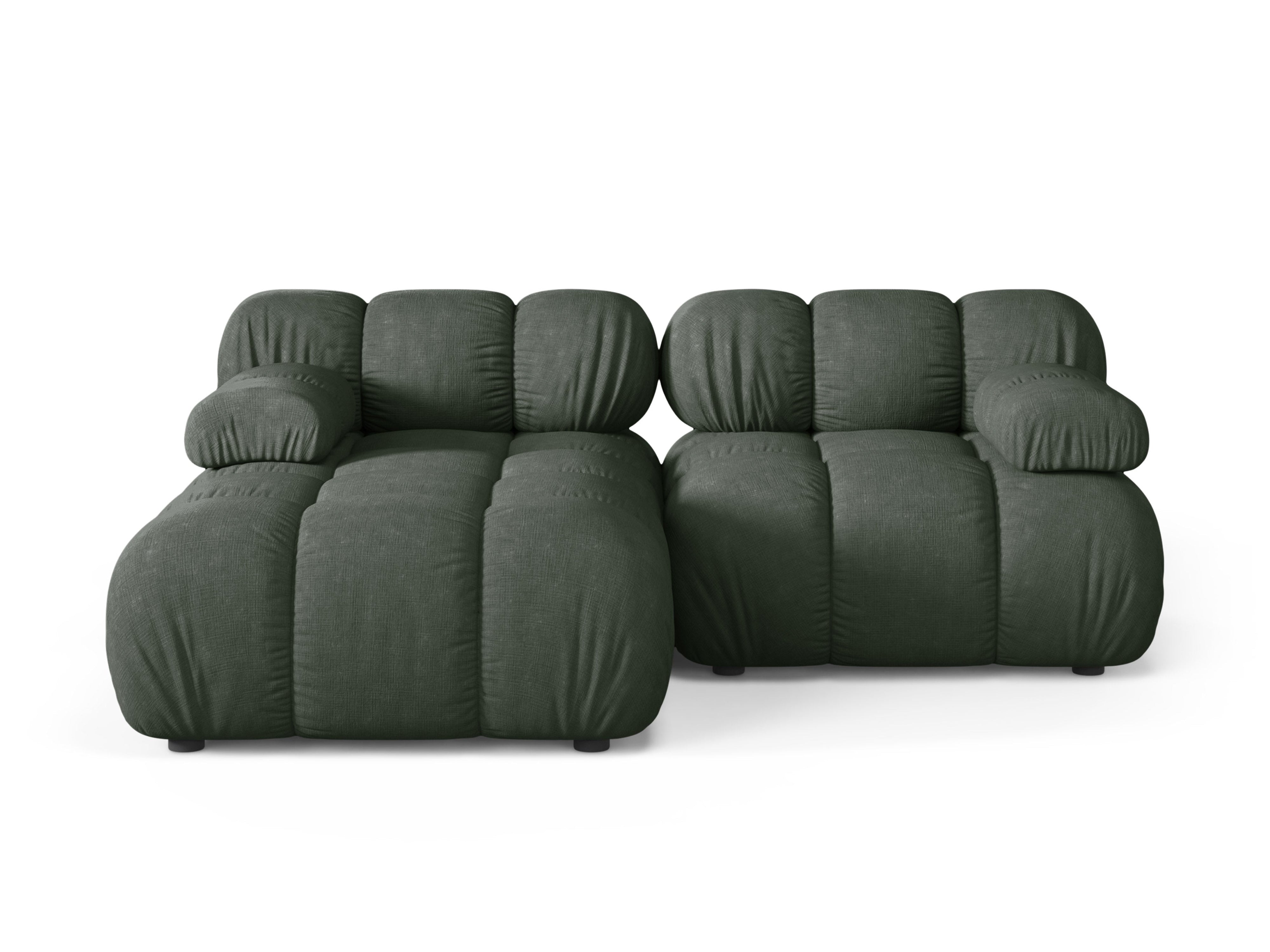 Zweisitzer-Ecksofa BELLIS linksseitig in Dunkelgrün