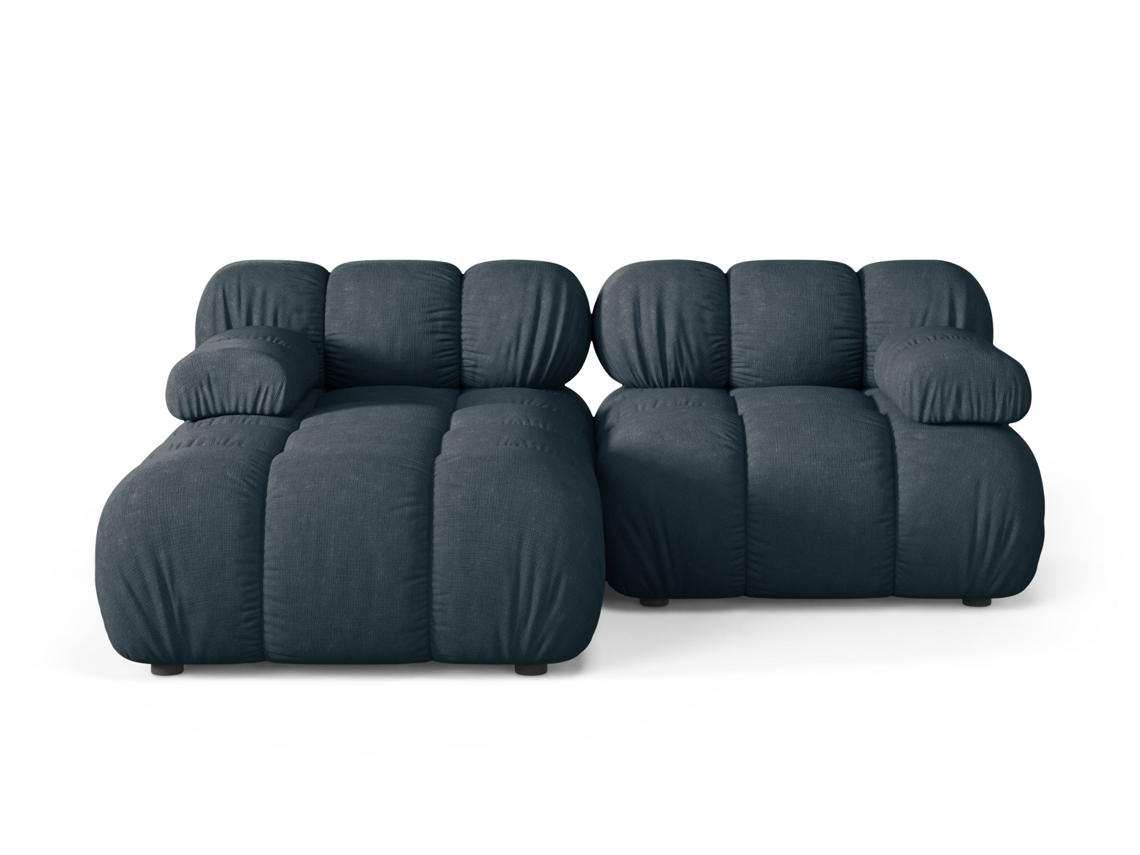 Zweisitzer-Ecksofa BELLIS in tiefem Petrol, linksseitig
