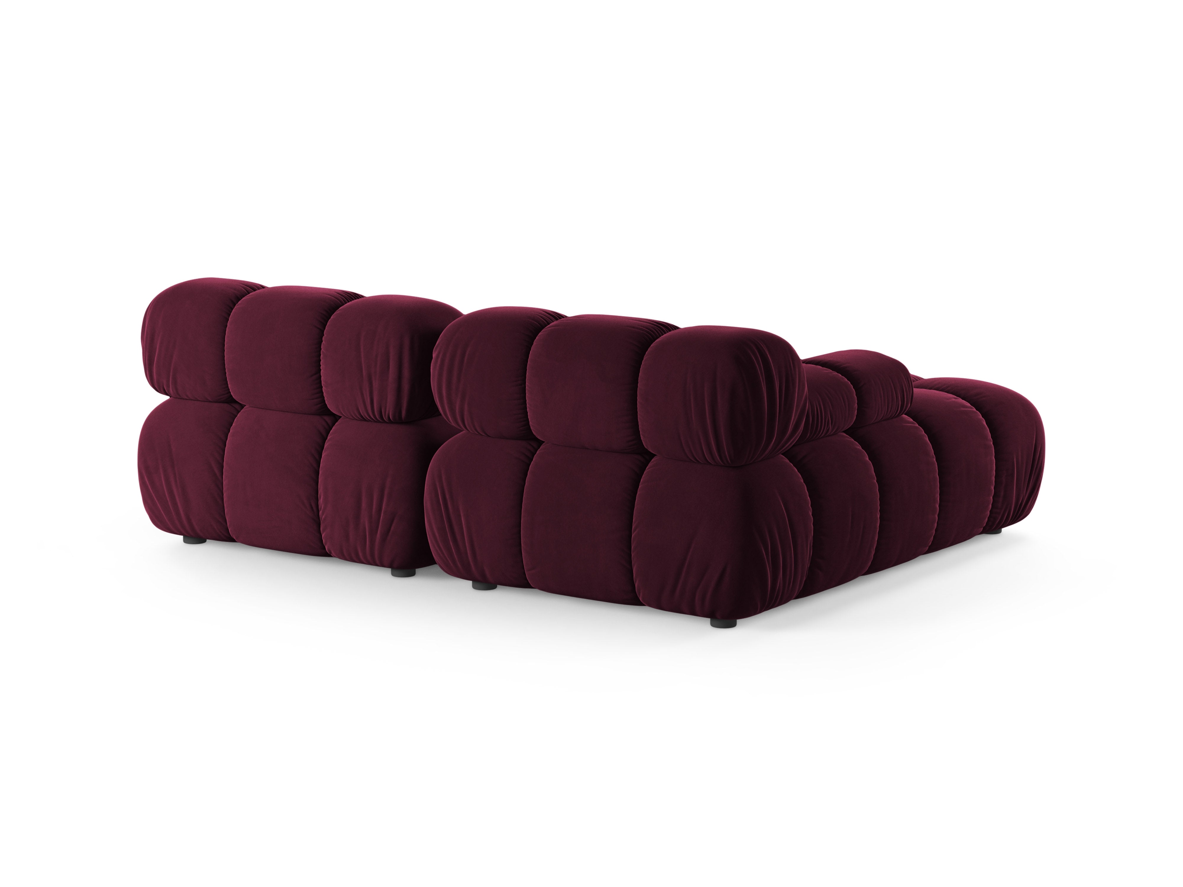 Zweisitzer-Ecksofa links BELLIS burgunderfarbener Samt