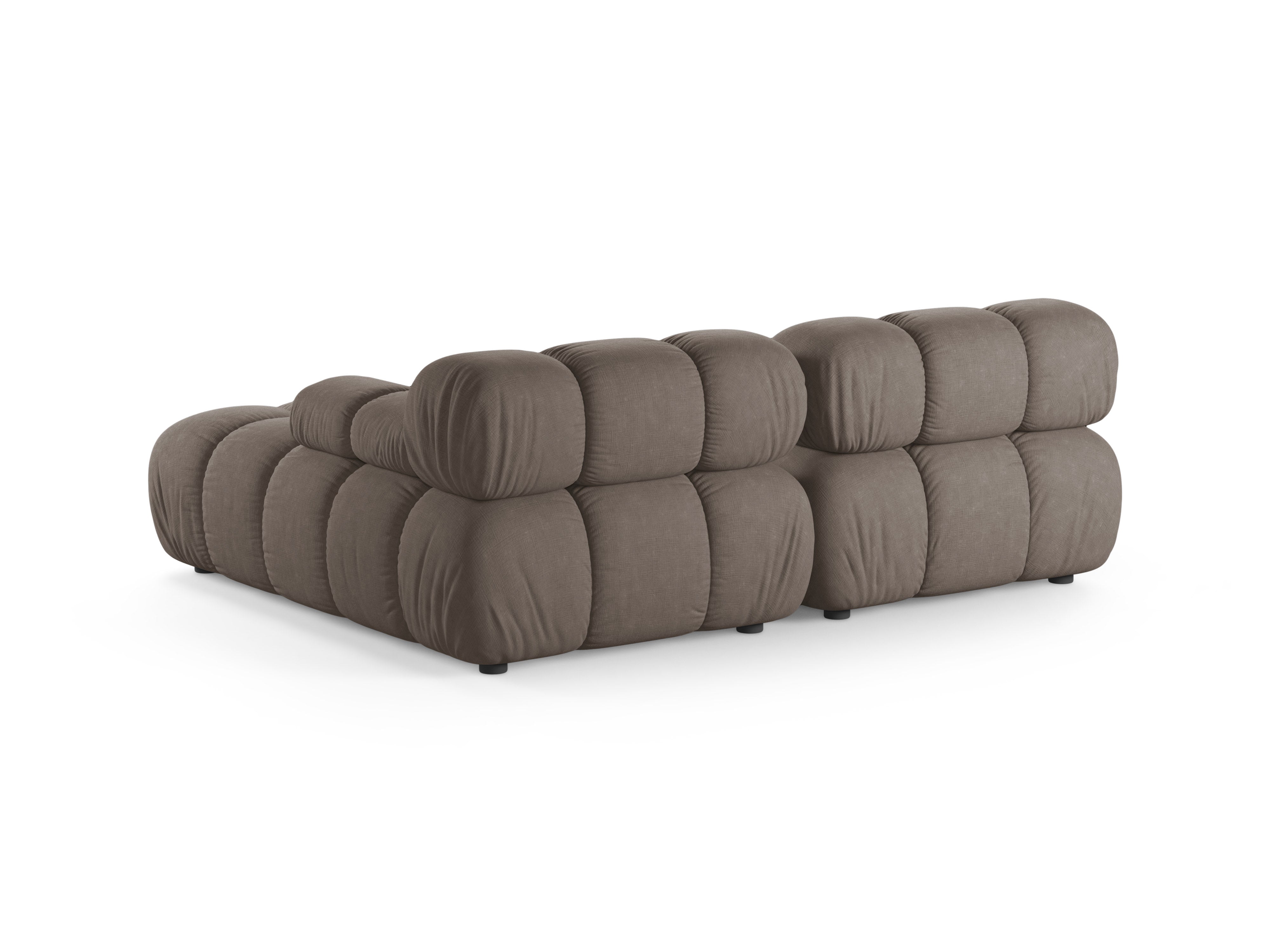 Zweisitzer-Ecksofa BELLIS in dunklem Cappuccino, rechtsseitig.