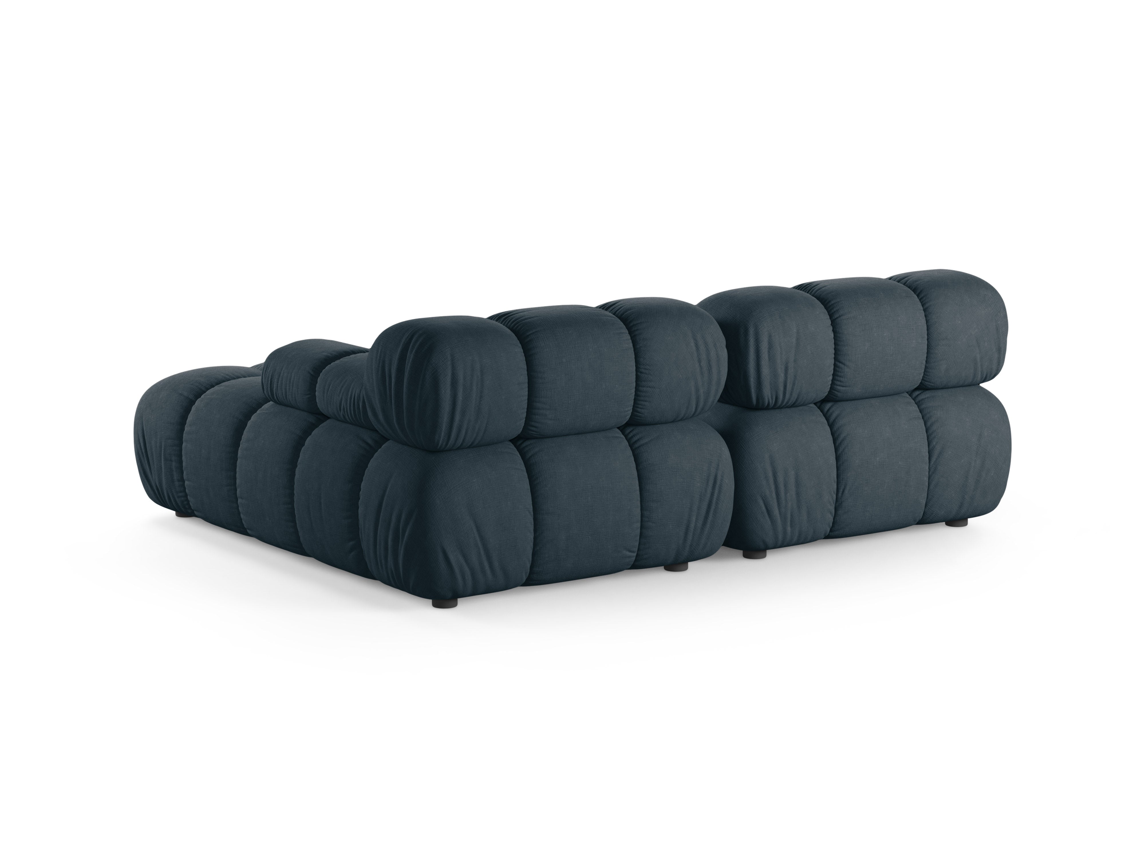 Zweisitzer-Ecksofa rechts BELLIS tief petrol