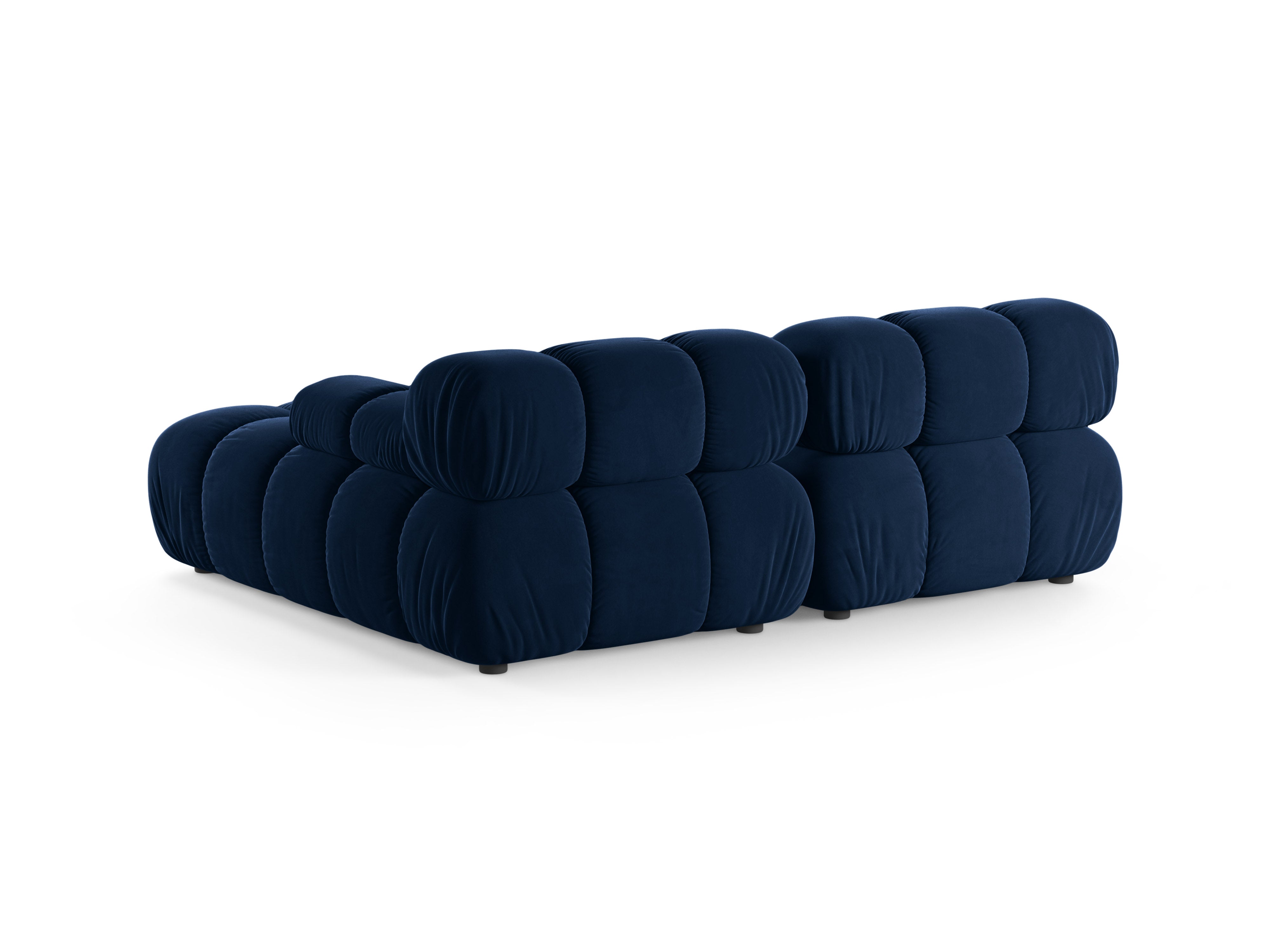 Samt-Ecksofa für 2 Personen, rechtsseitig, BELLIS in königsblau.