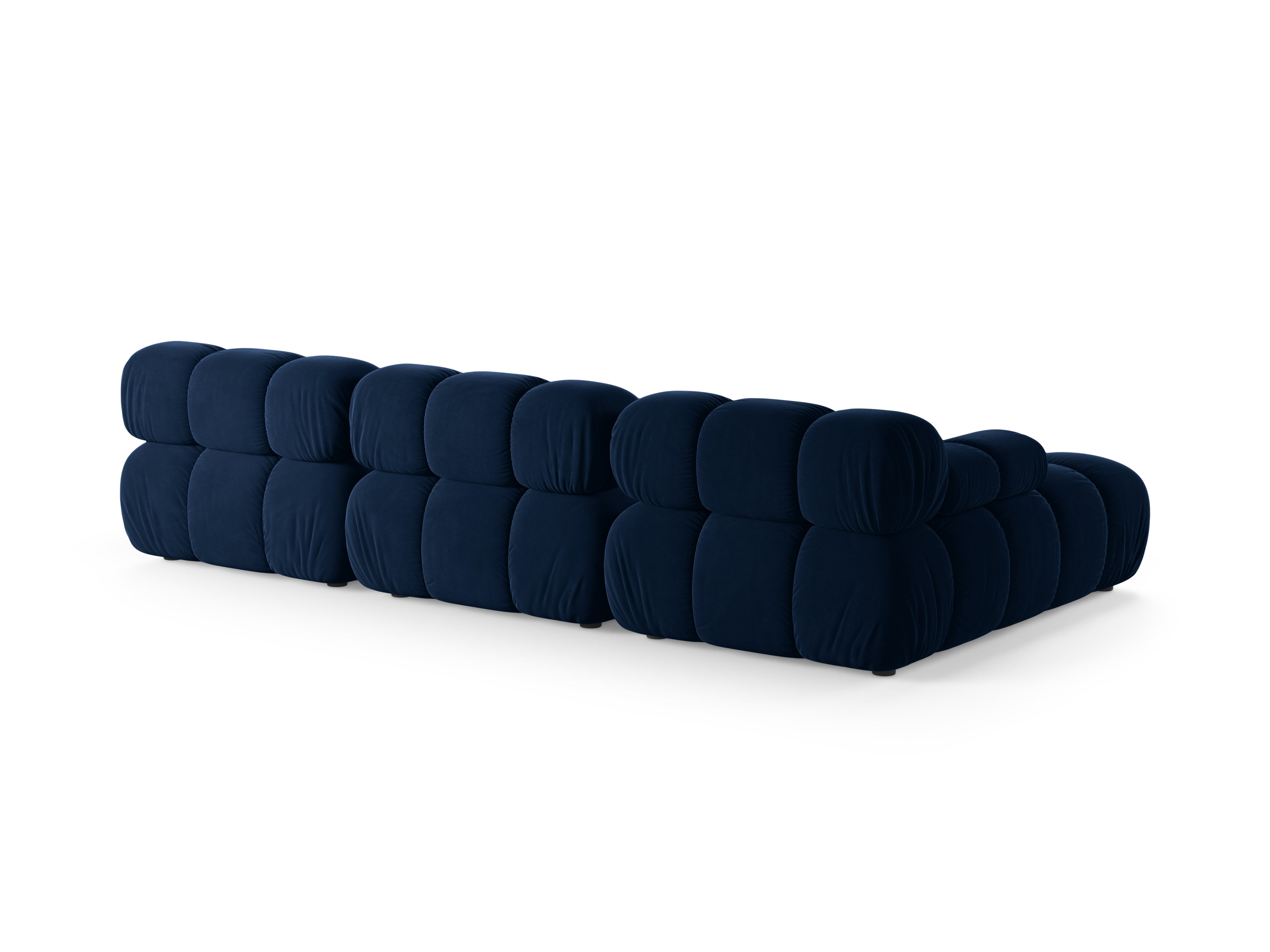 Samt-Ecksofa für 3 Personen, linksseitig, BELLIS in königsblau.