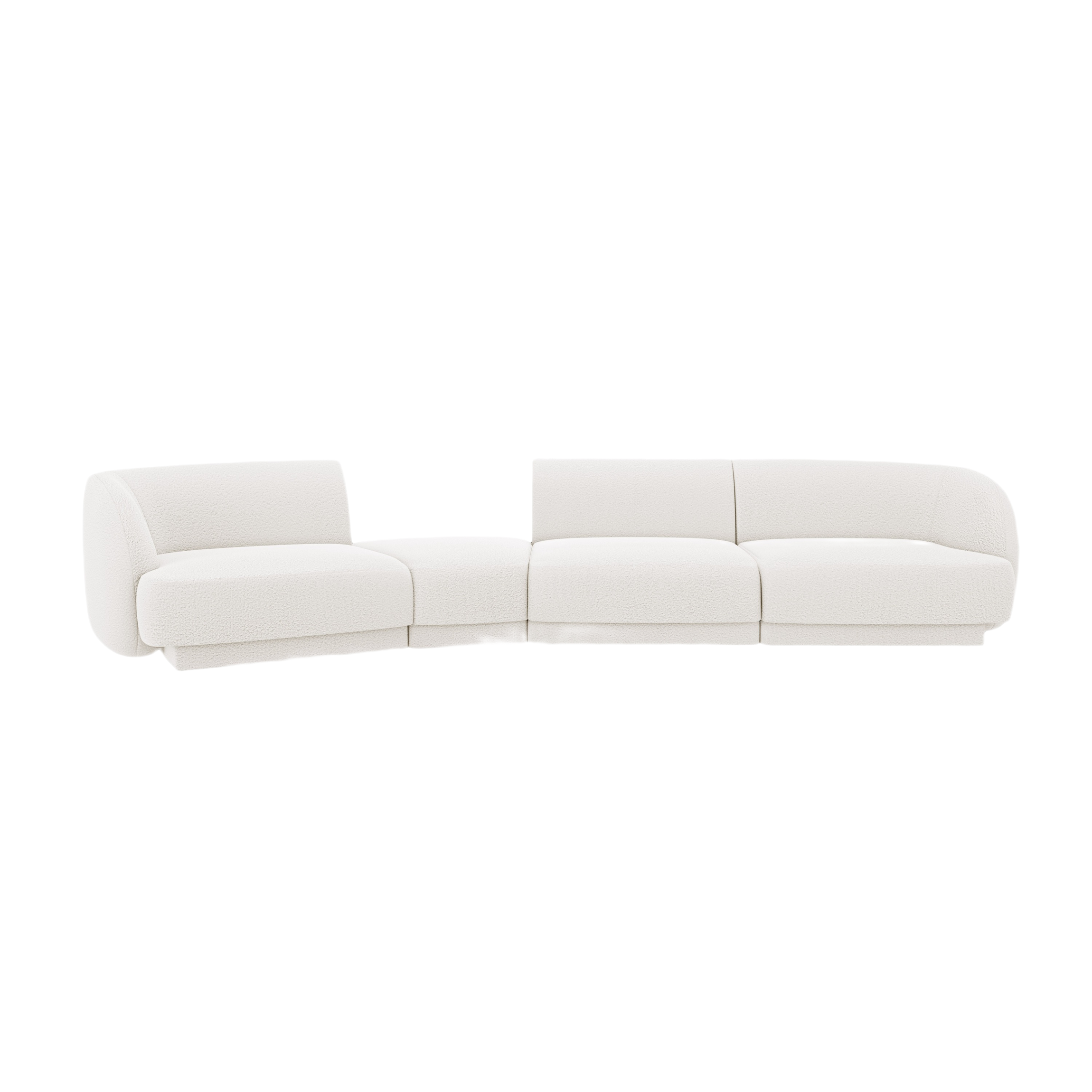 Modulares Sofa linksseitig für 6 Personen MILEY weiß Boucle