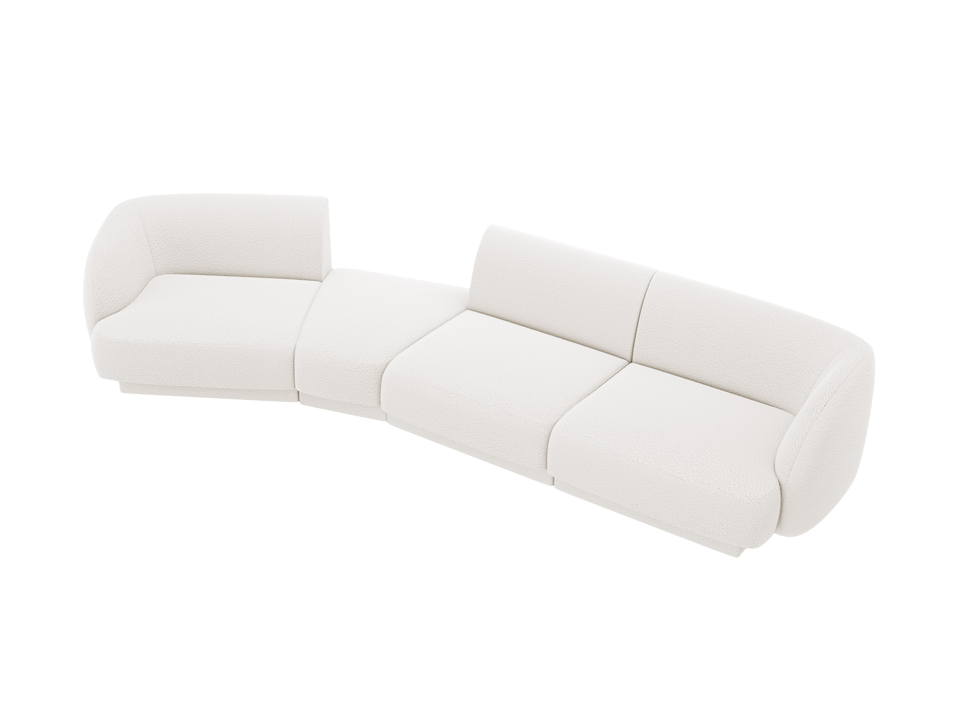 Modulares Sofa linksseitig für 6 Personen MILEY weiß Boucle
