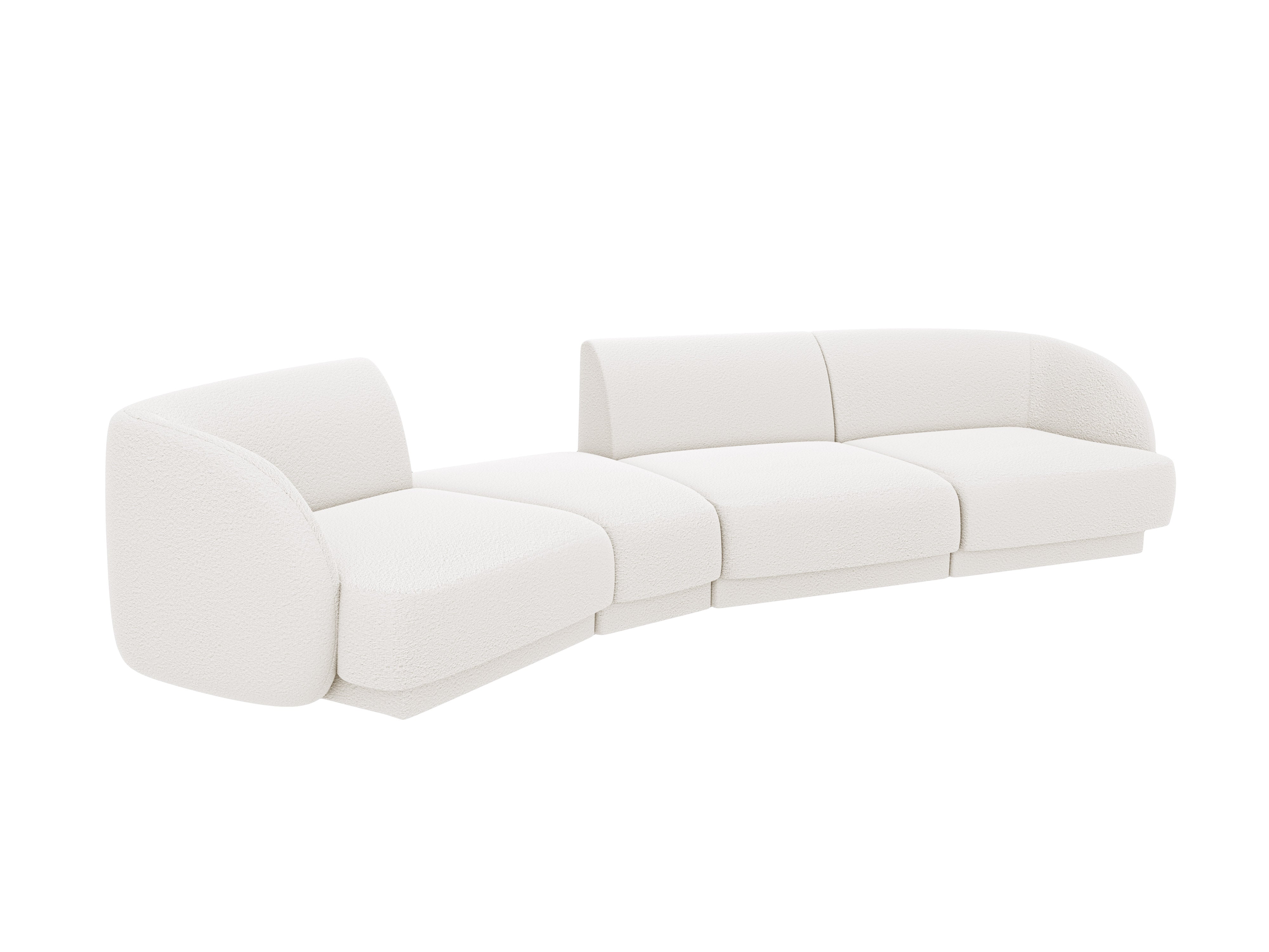 Modulares Sofa linksseitig für 6 Personen MILEY weiß Boucle