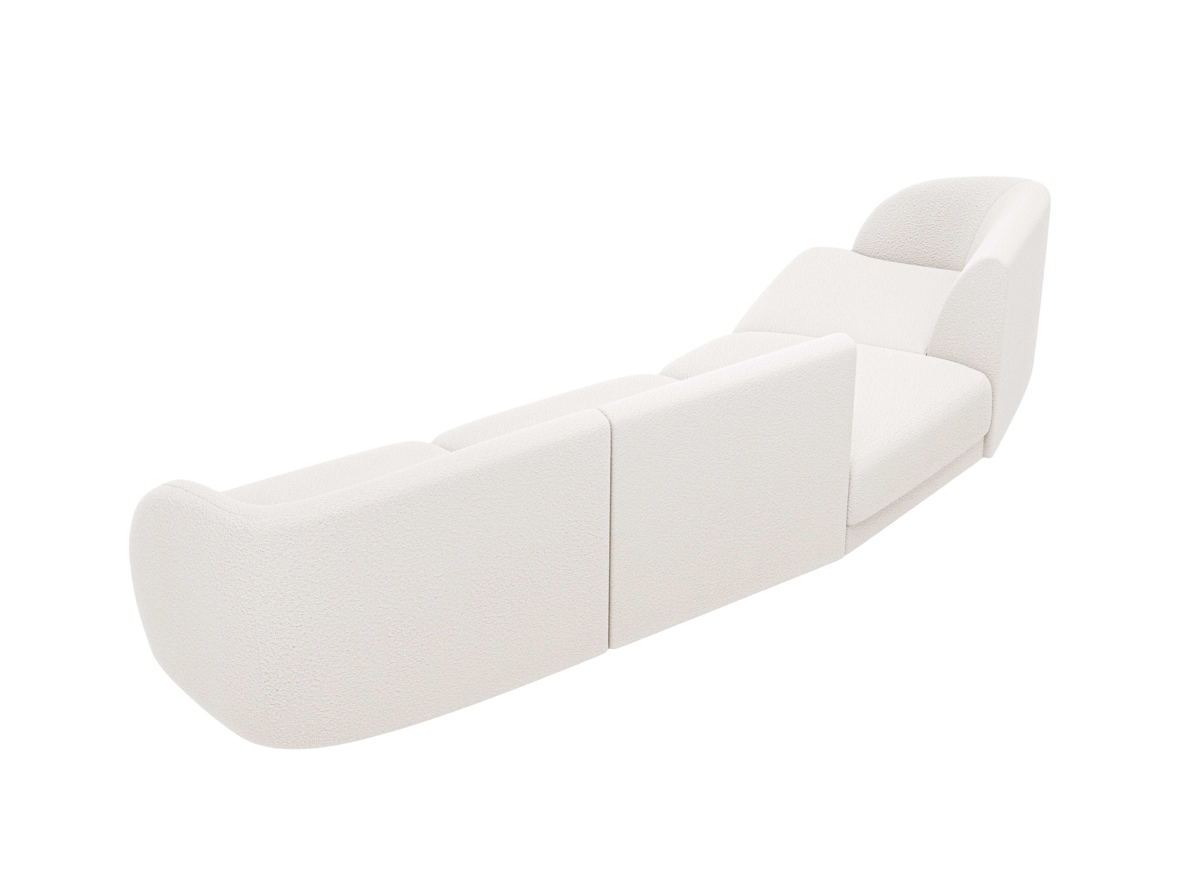 Modulares Sofa linksseitig für 6 Personen MILEY weiß Boucle