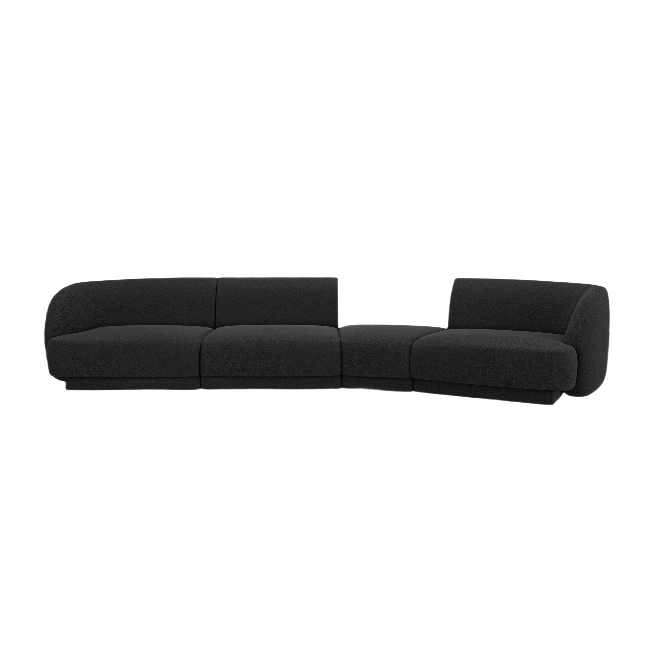 Modularsofa rechtsseitig für 6 Personen MILEY schwarz Boucle