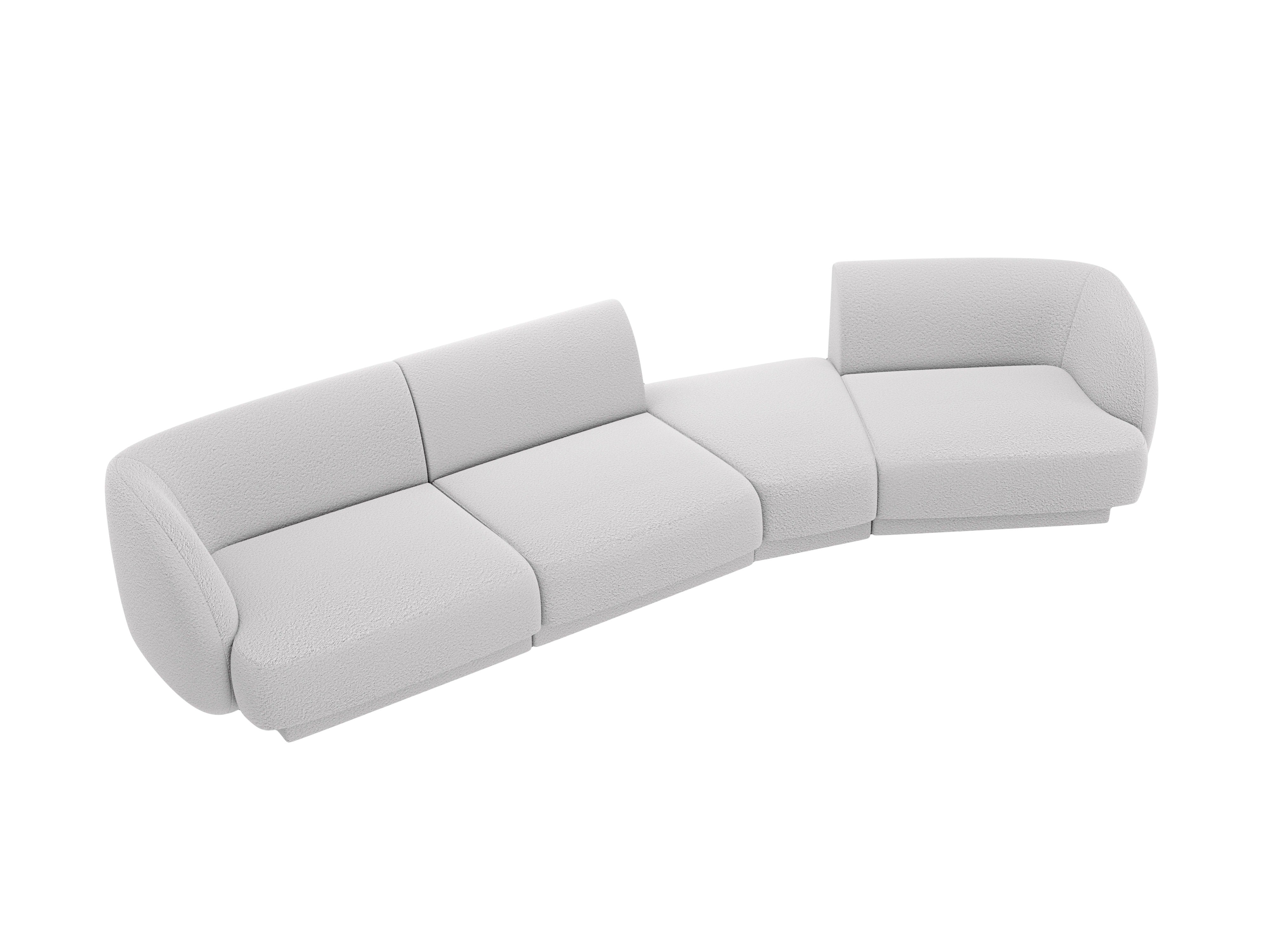 Modular Sofa rechtsseitig 6-sitzig MILEY hellgrau Boucle
