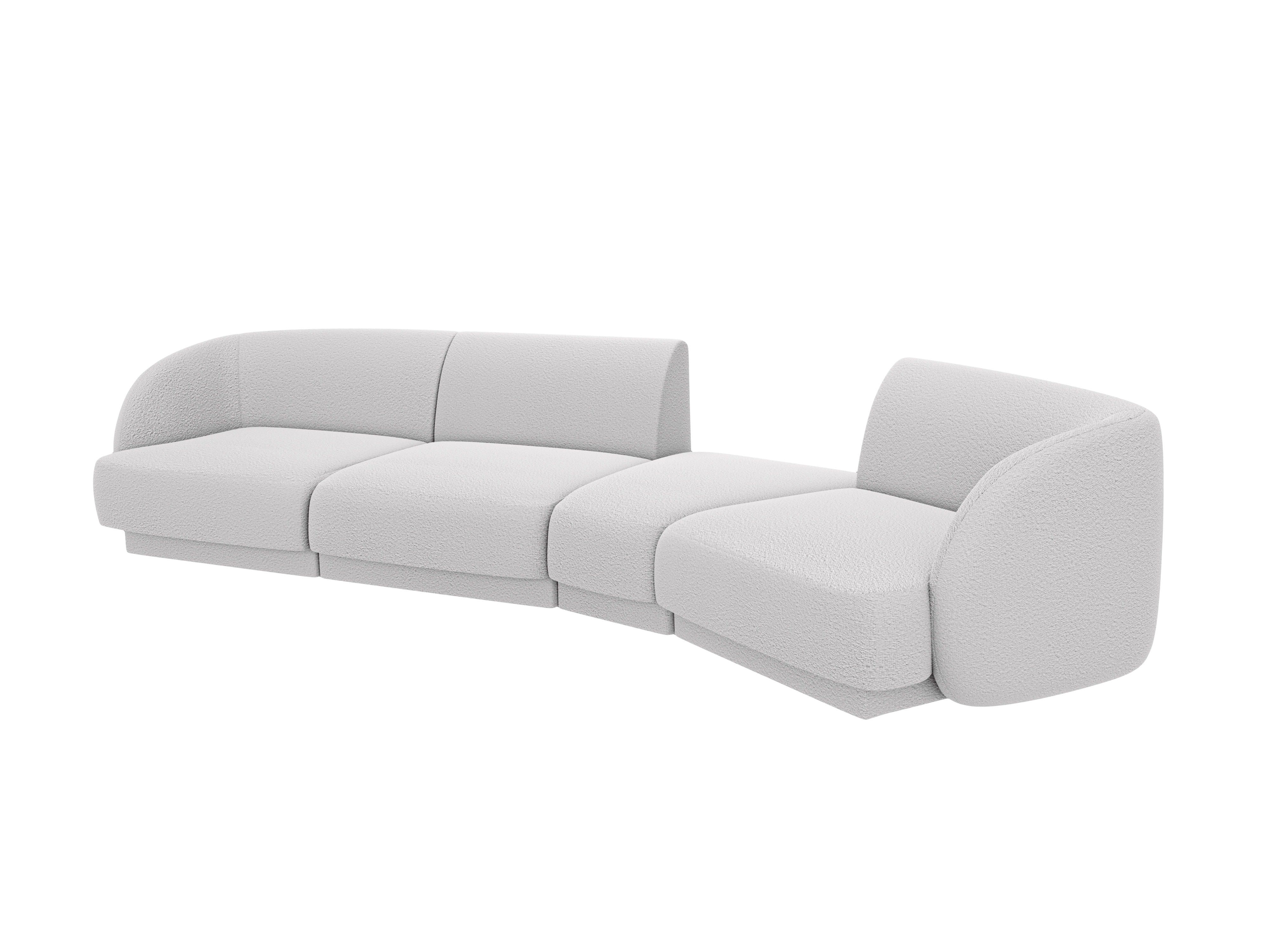 Modular Sofa rechtsseitig 6-sitzig MILEY hellgrau Boucle