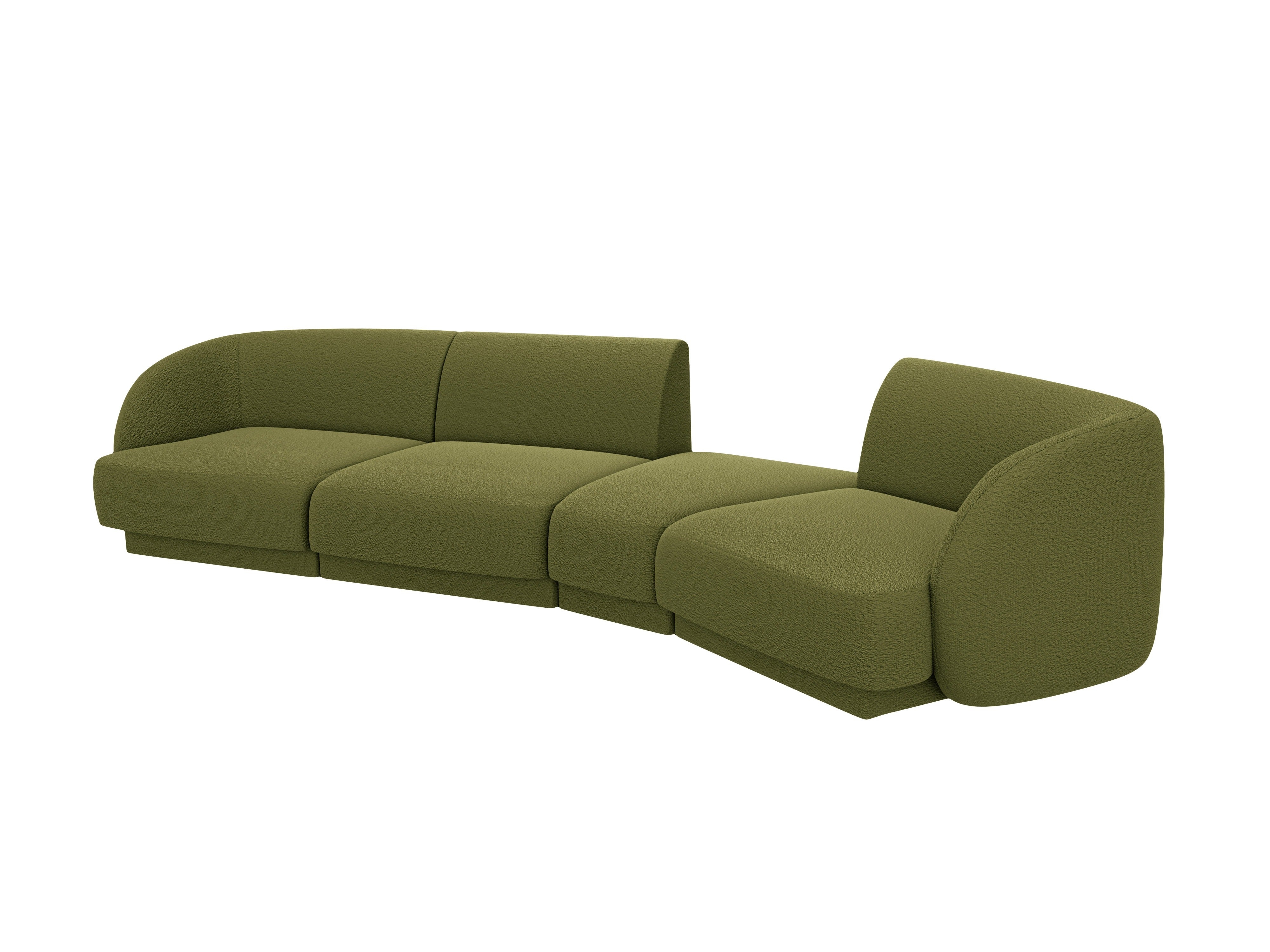 Modularsofa rechtsseitig für 6 Personen MILEY grün Boucle