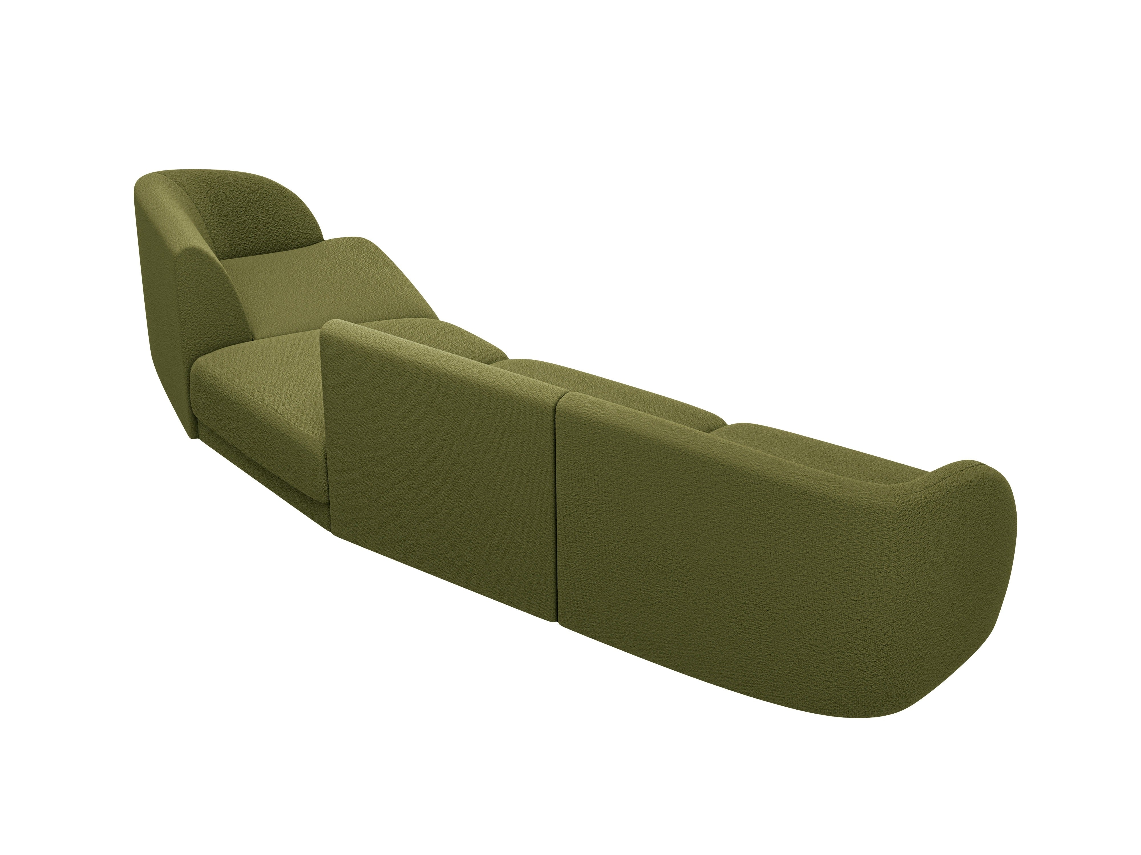 Modularsofa rechtsseitig für 6 Personen MILEY grün Boucle