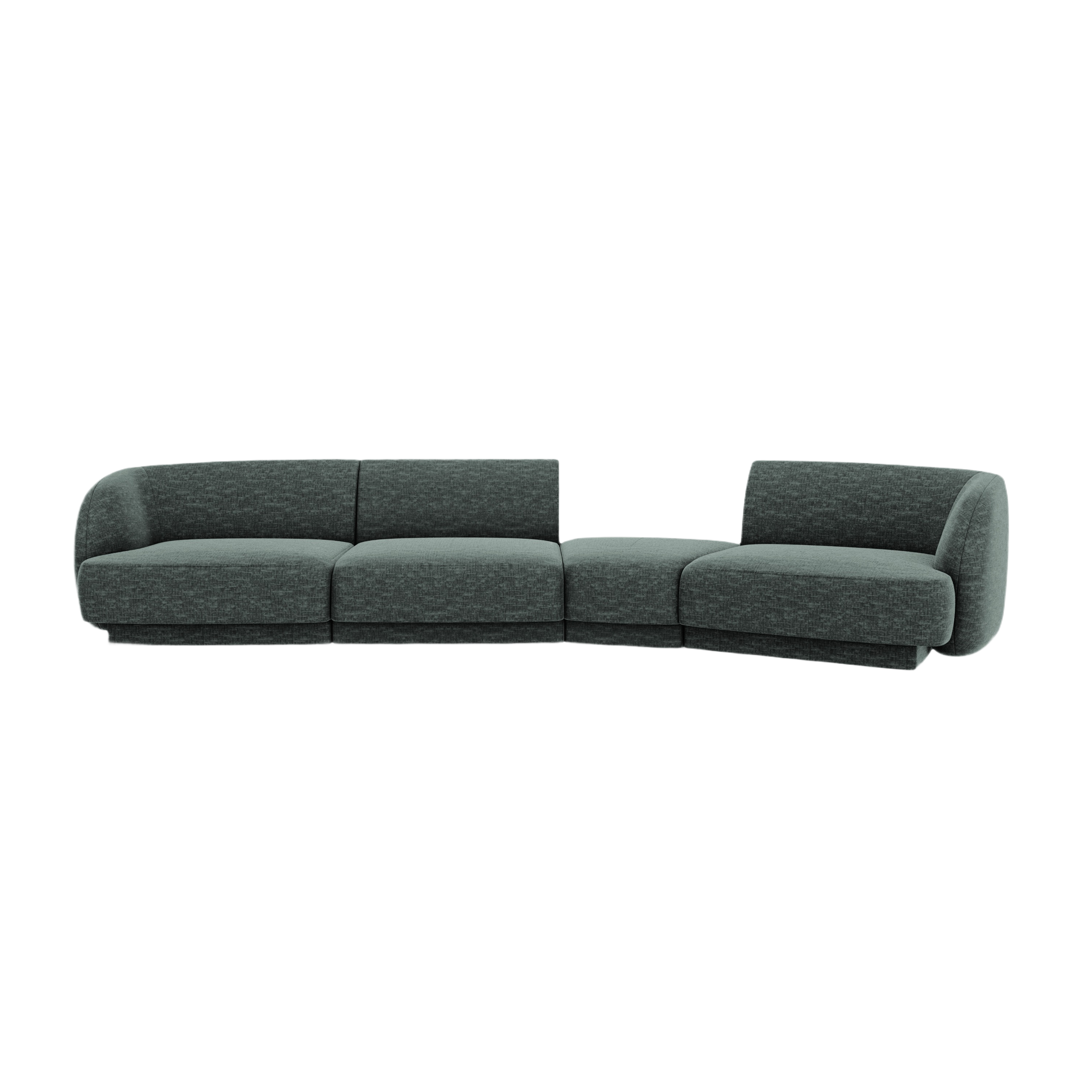 Modularsofa rechtsseitig für 6 Personen MILEY petrol samtig