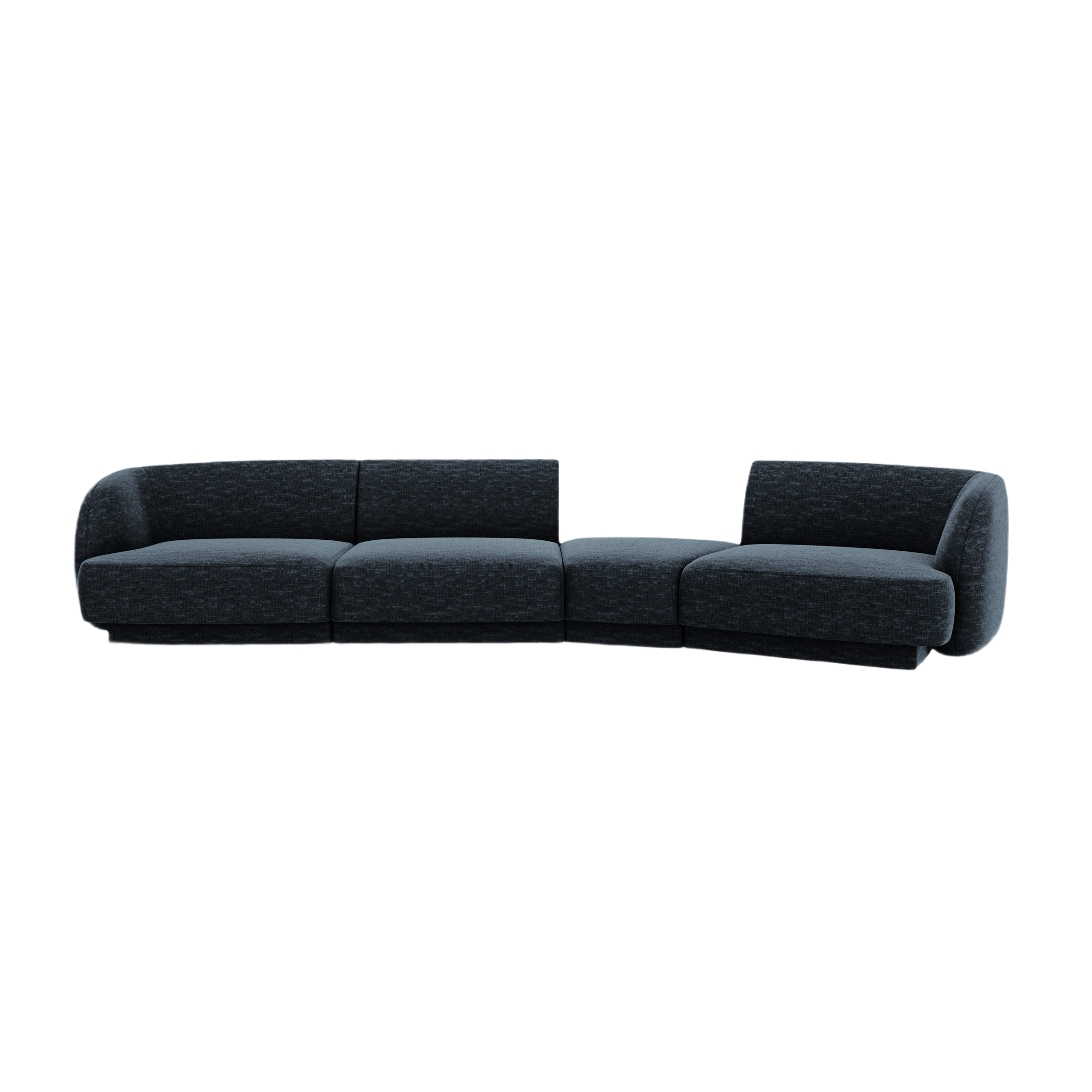 Modularsofa rechtsseitig für 6 Personen MILEY königsblau samtig
