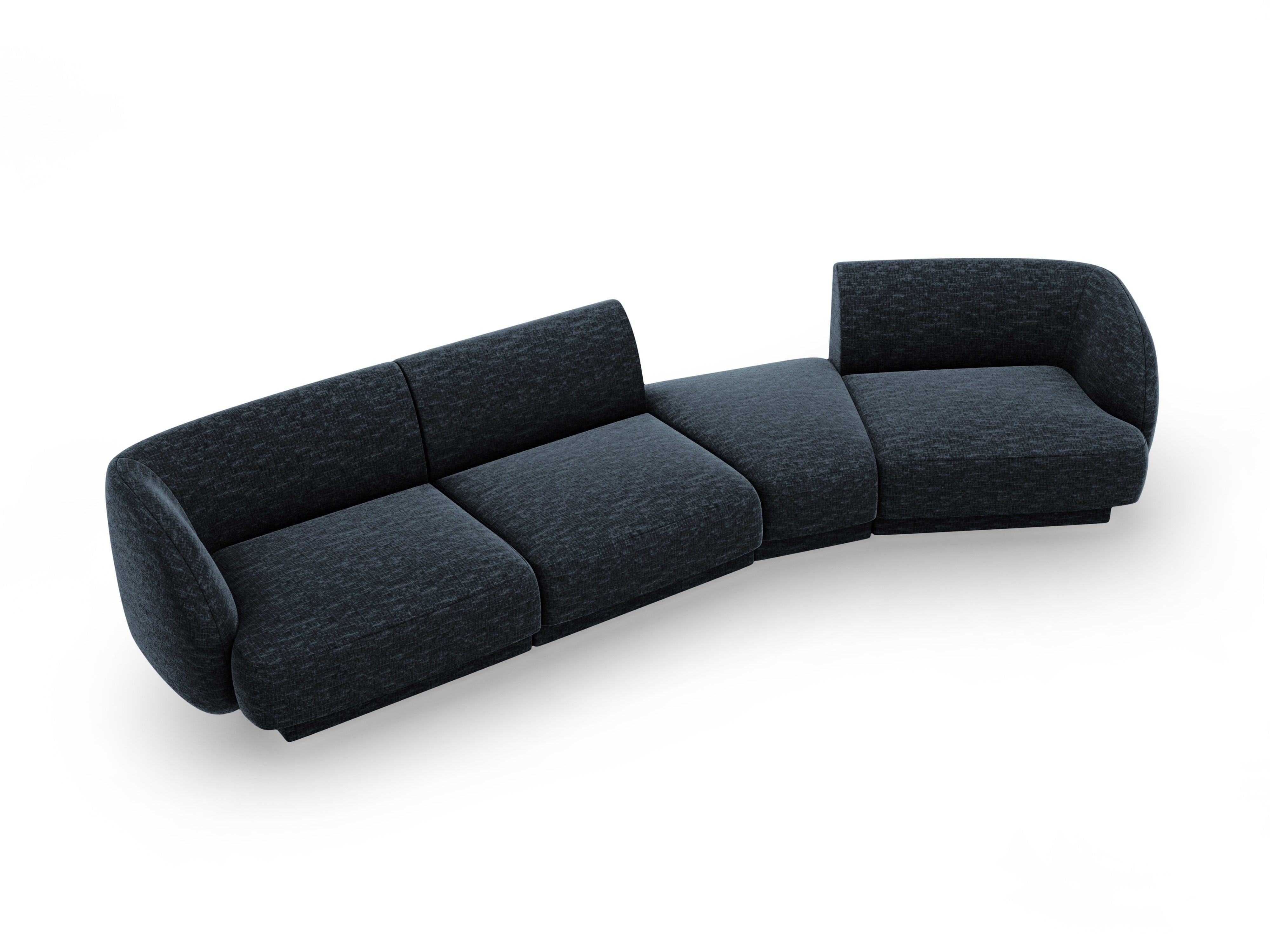 Modularsofa rechtsseitig für 6 Personen MILEY königsblau samtig