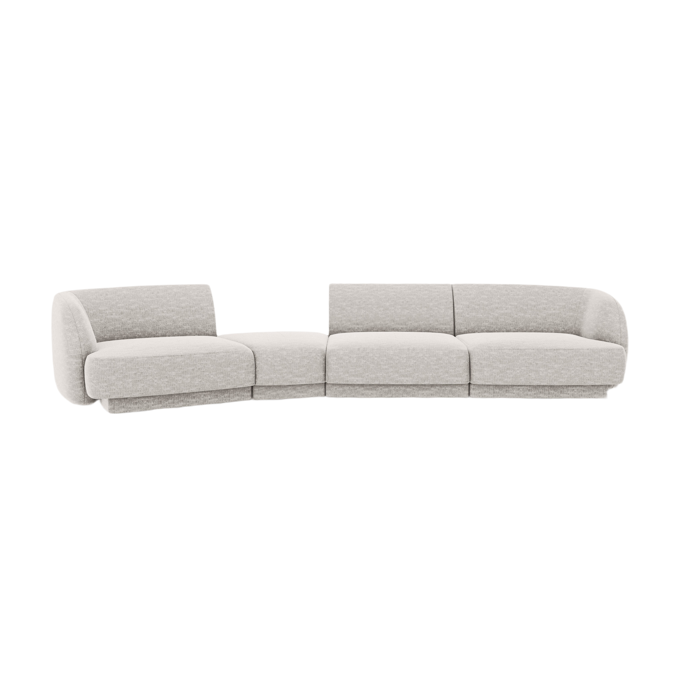 Modulares Sofa linksseitig für 6 Personen MILEY graues Chenille