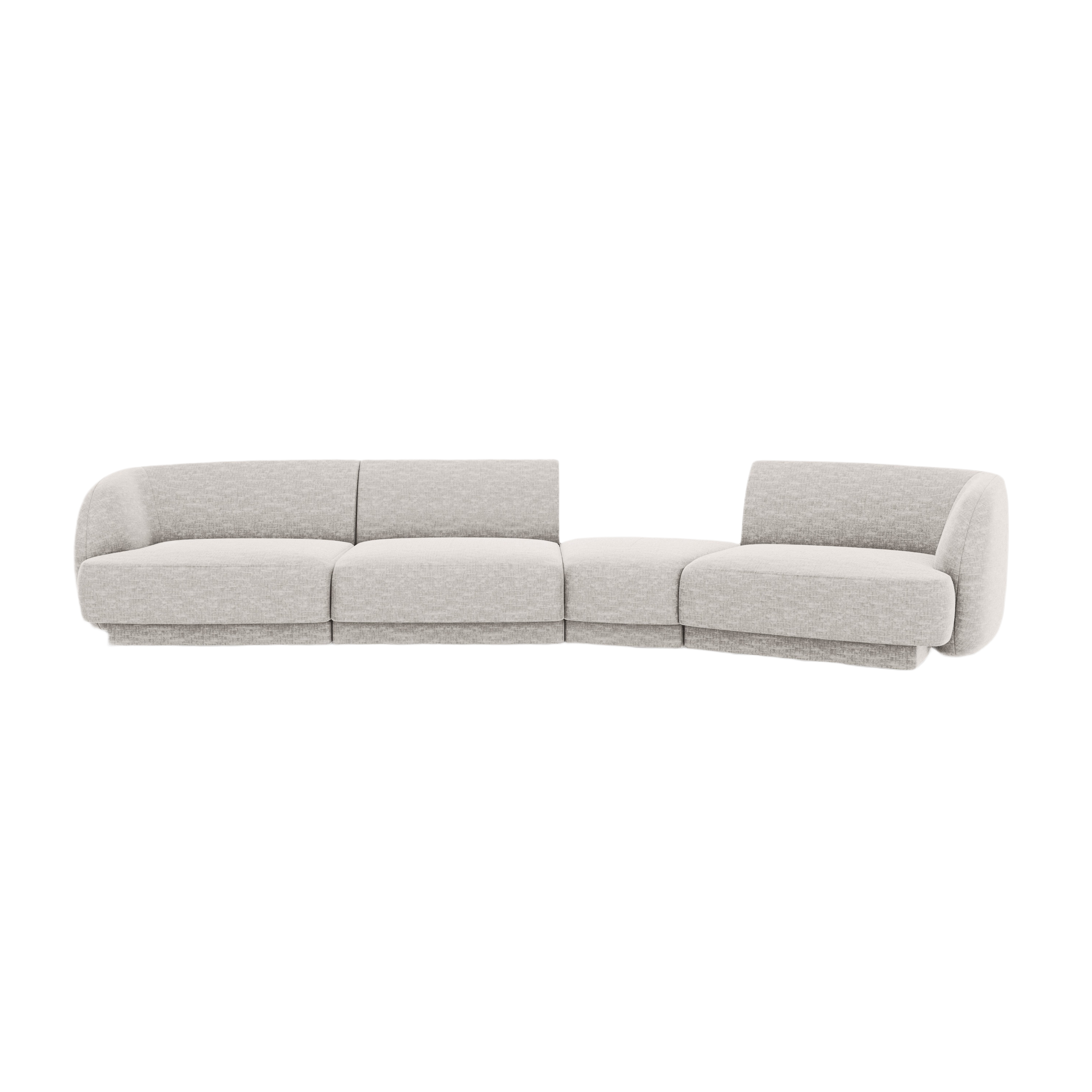 Modularsofa rechtsseitig für 6 Personen MILEY graues Chenille