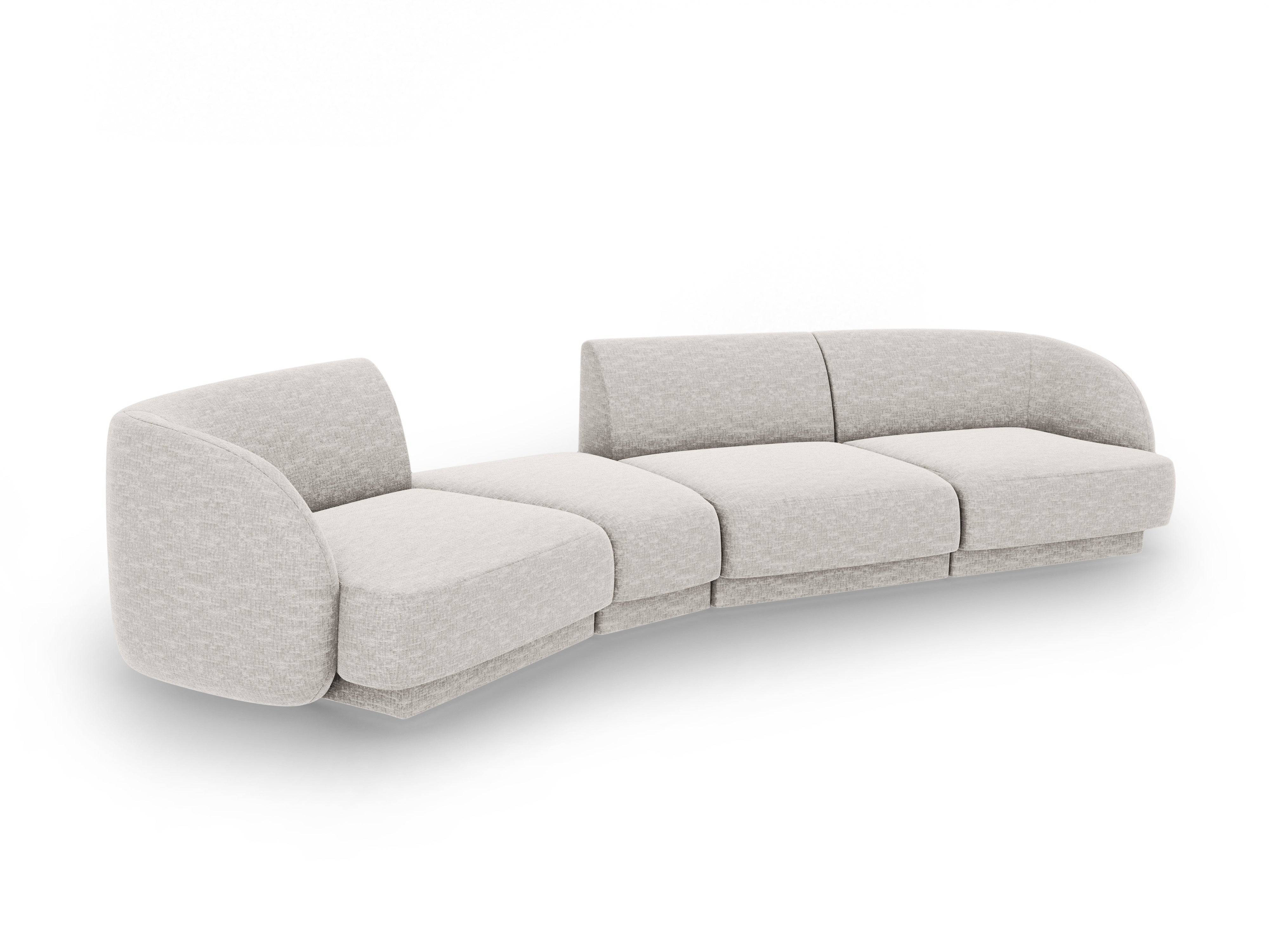 Modulares Sofa linksseitig für 6 Personen MILEY graues Chenille