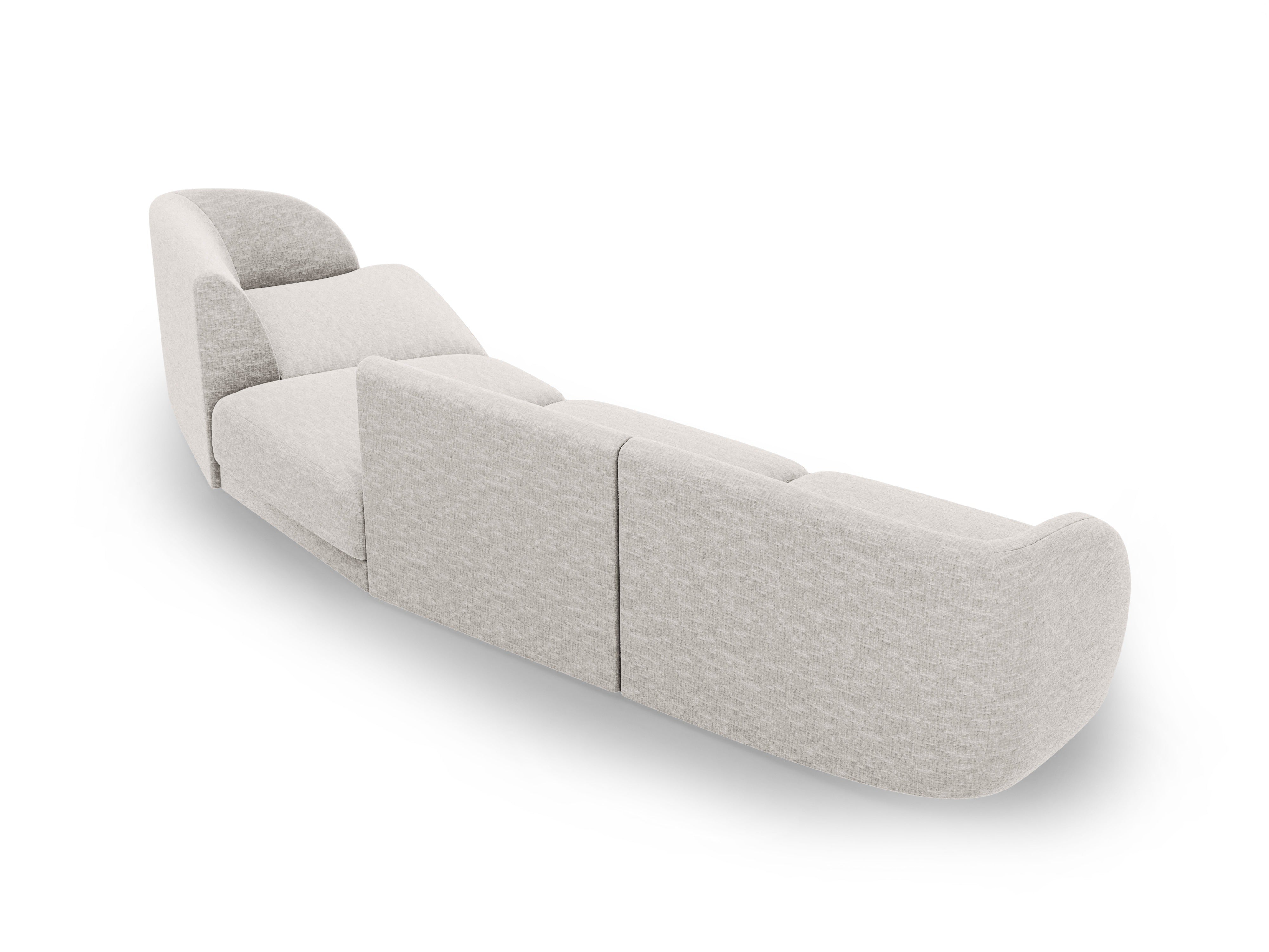 Modularsofa rechtsseitig für 6 Personen MILEY graues Chenille