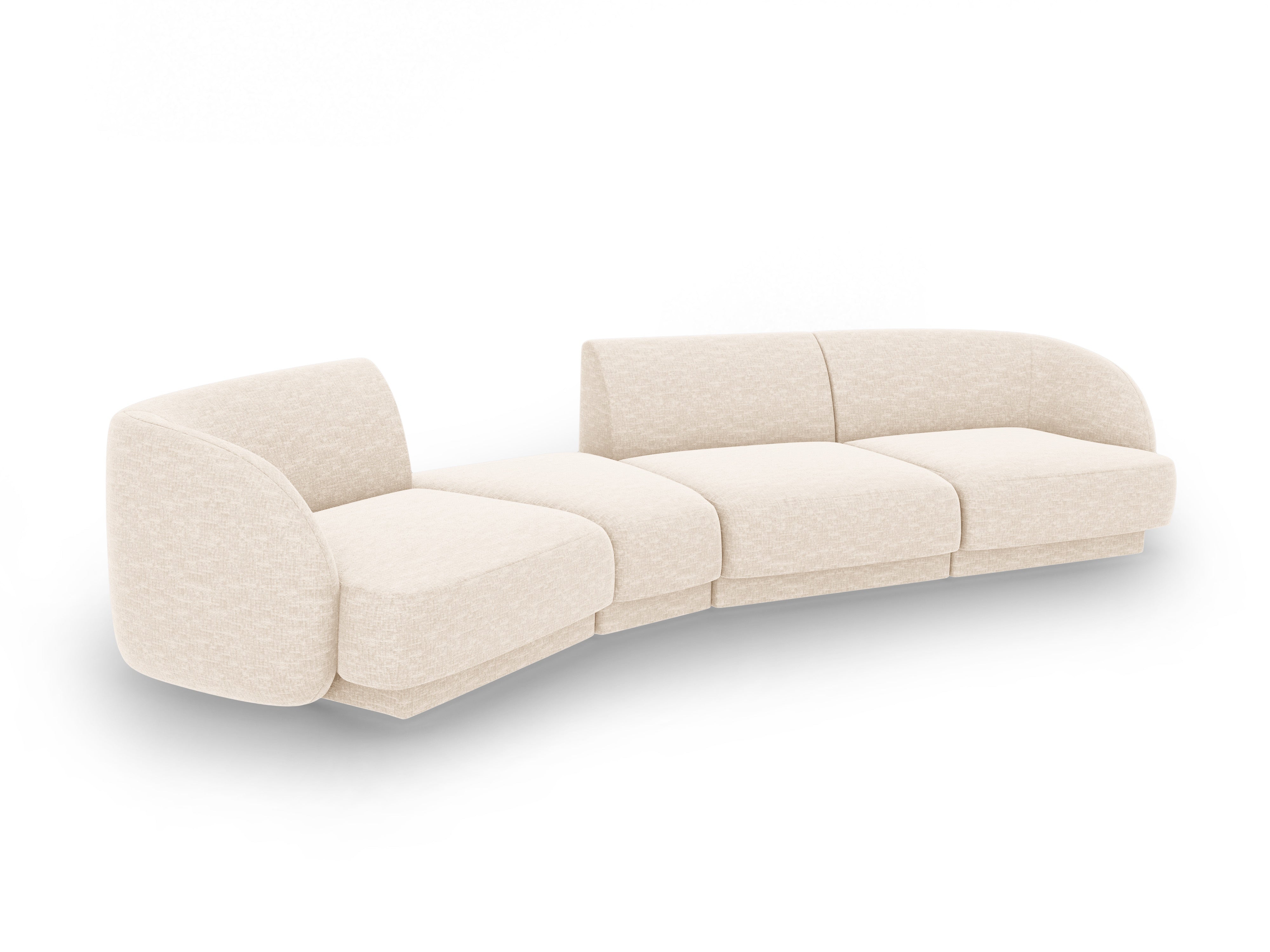 Modulares Sofa linksseitig für 6 Personen MILEY Elfenbein Chenille