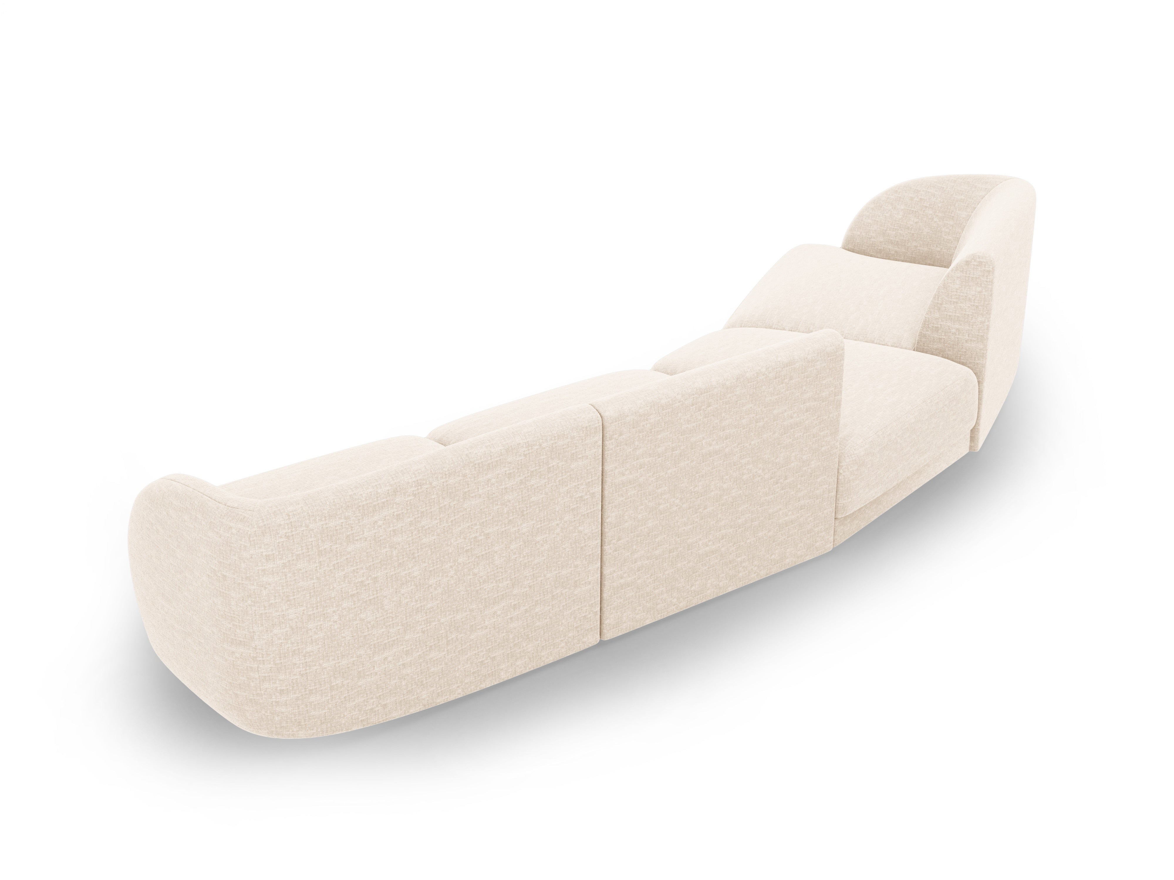 Modulares Sofa linksseitig für 6 Personen MILEY Elfenbein Chenille