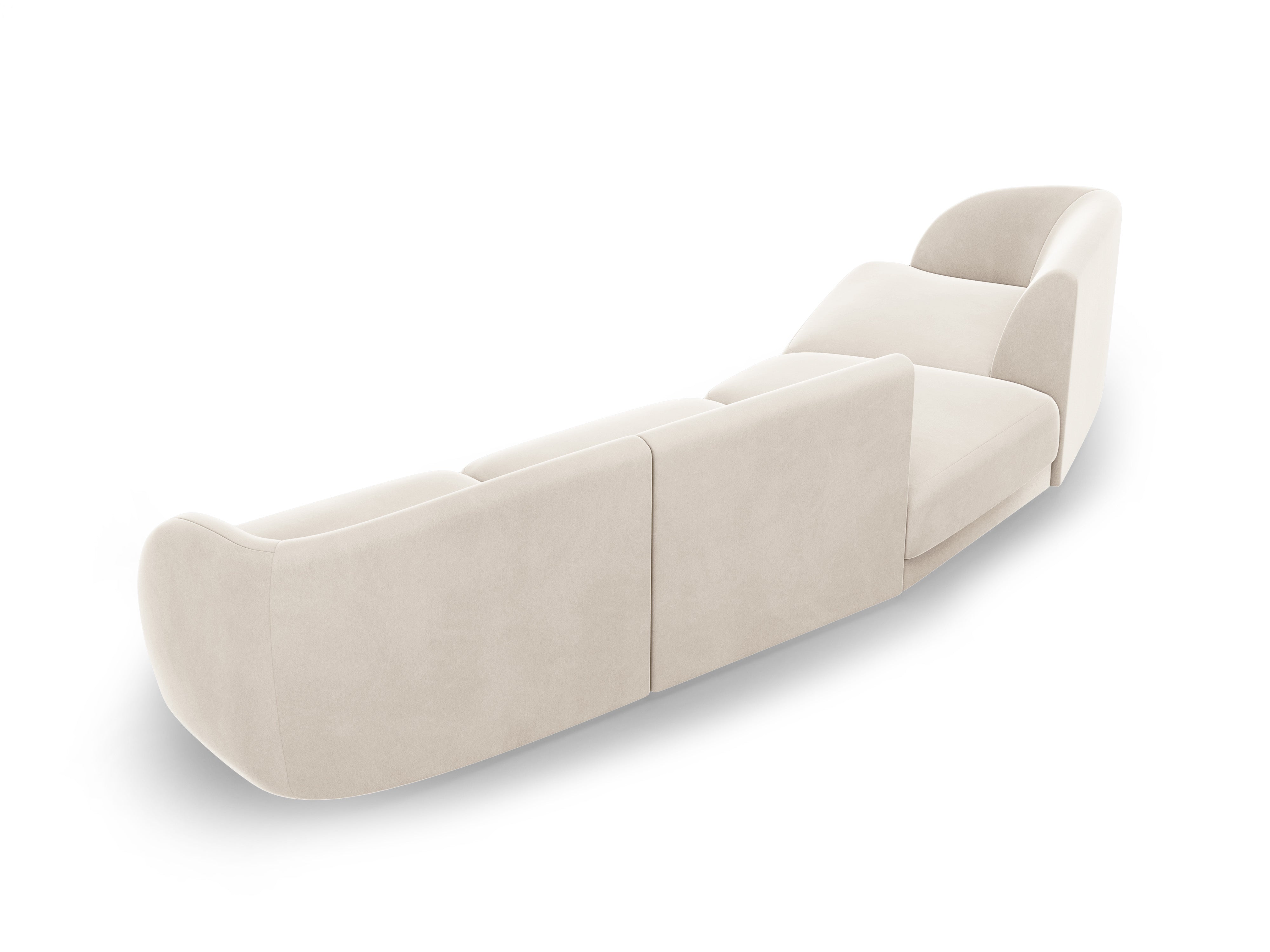 Modulares Sofa linksseitig für 6 Personen aus Samt MILEY hellbeige
