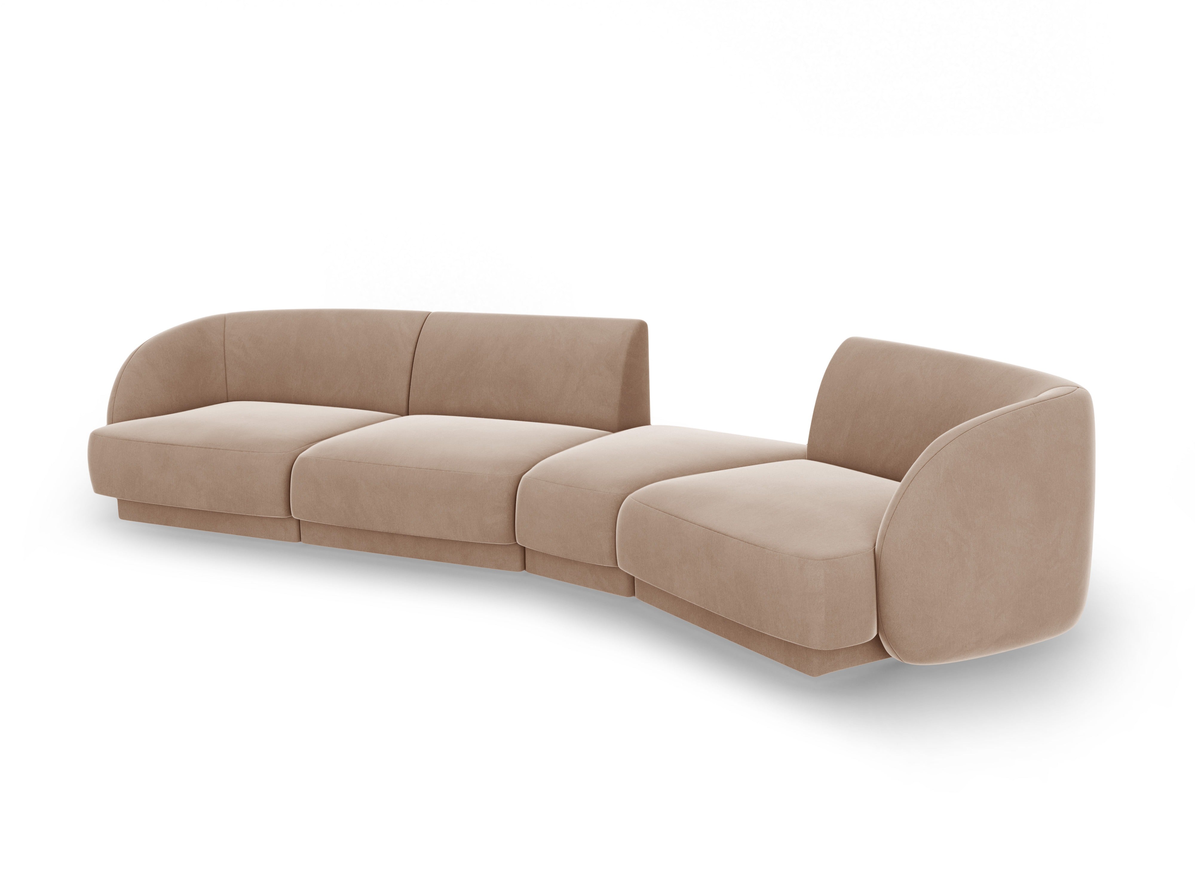 Modularsofa rechtsseitig für 6 Personen aus Samt MILEY Cappuccino