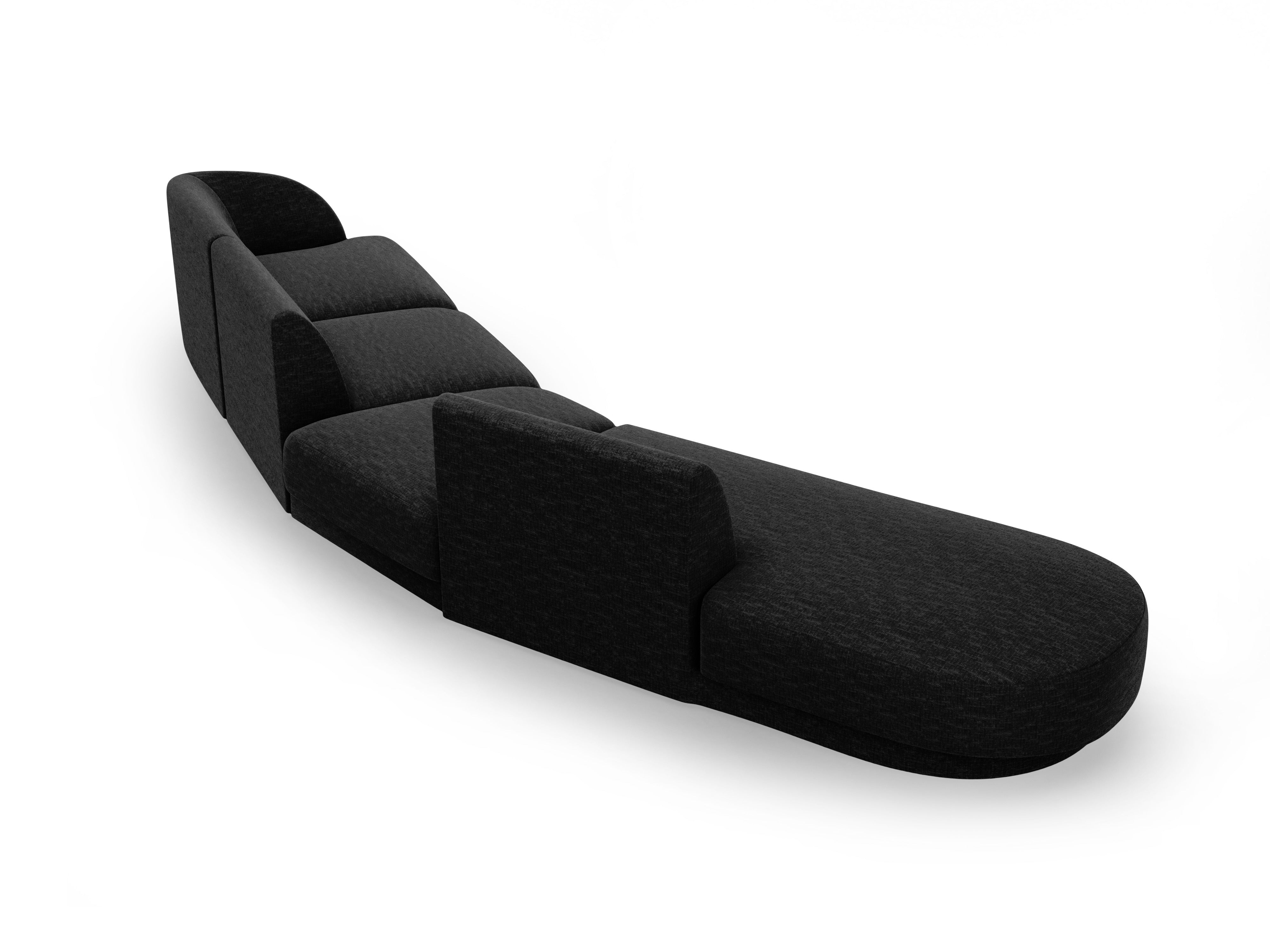 Left-facing modular corner sofa for 7 people MILEY black chenille