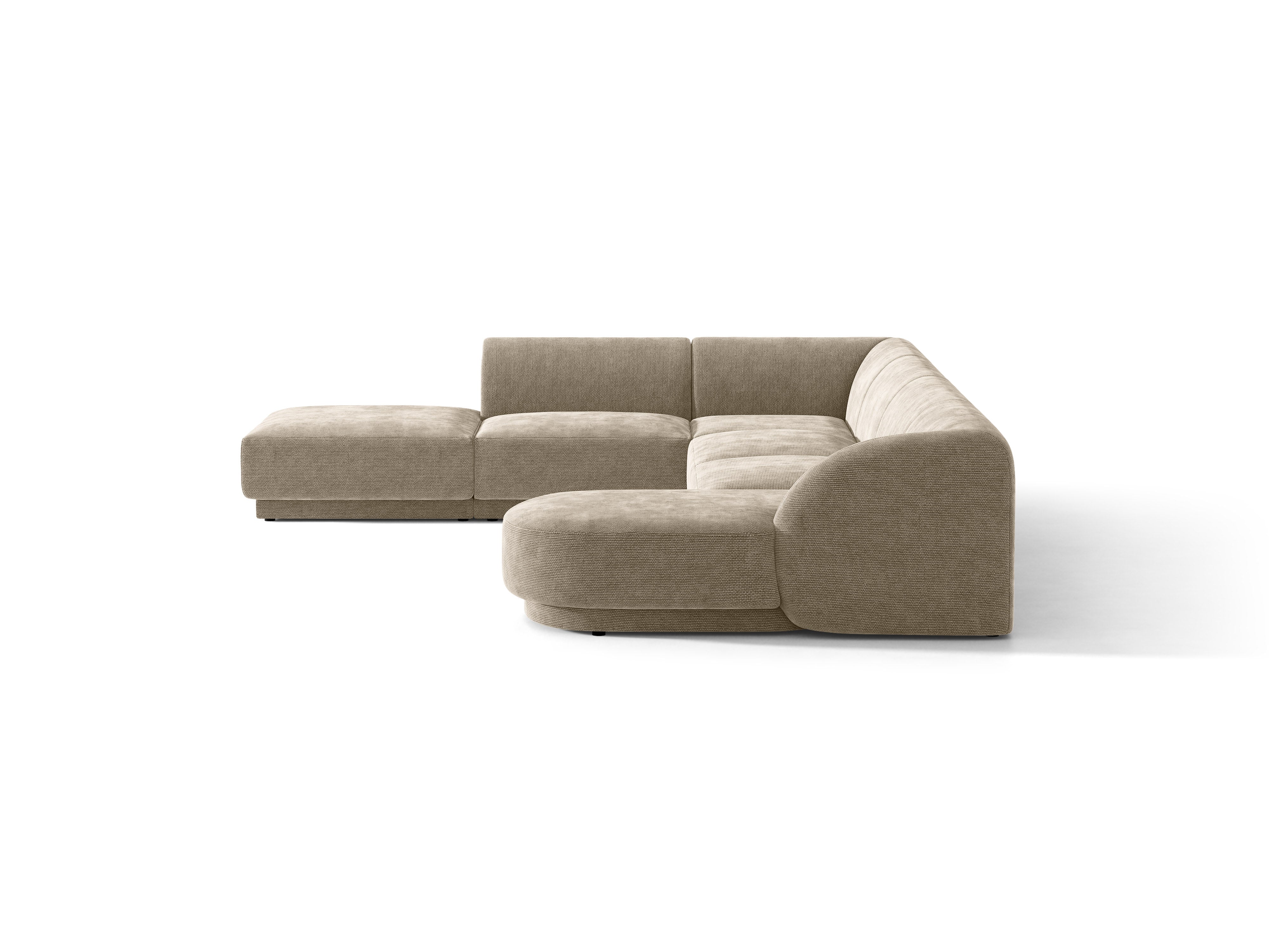 Panoramischer linksseitiger 6-Sitzer MILEY in beige samtig
