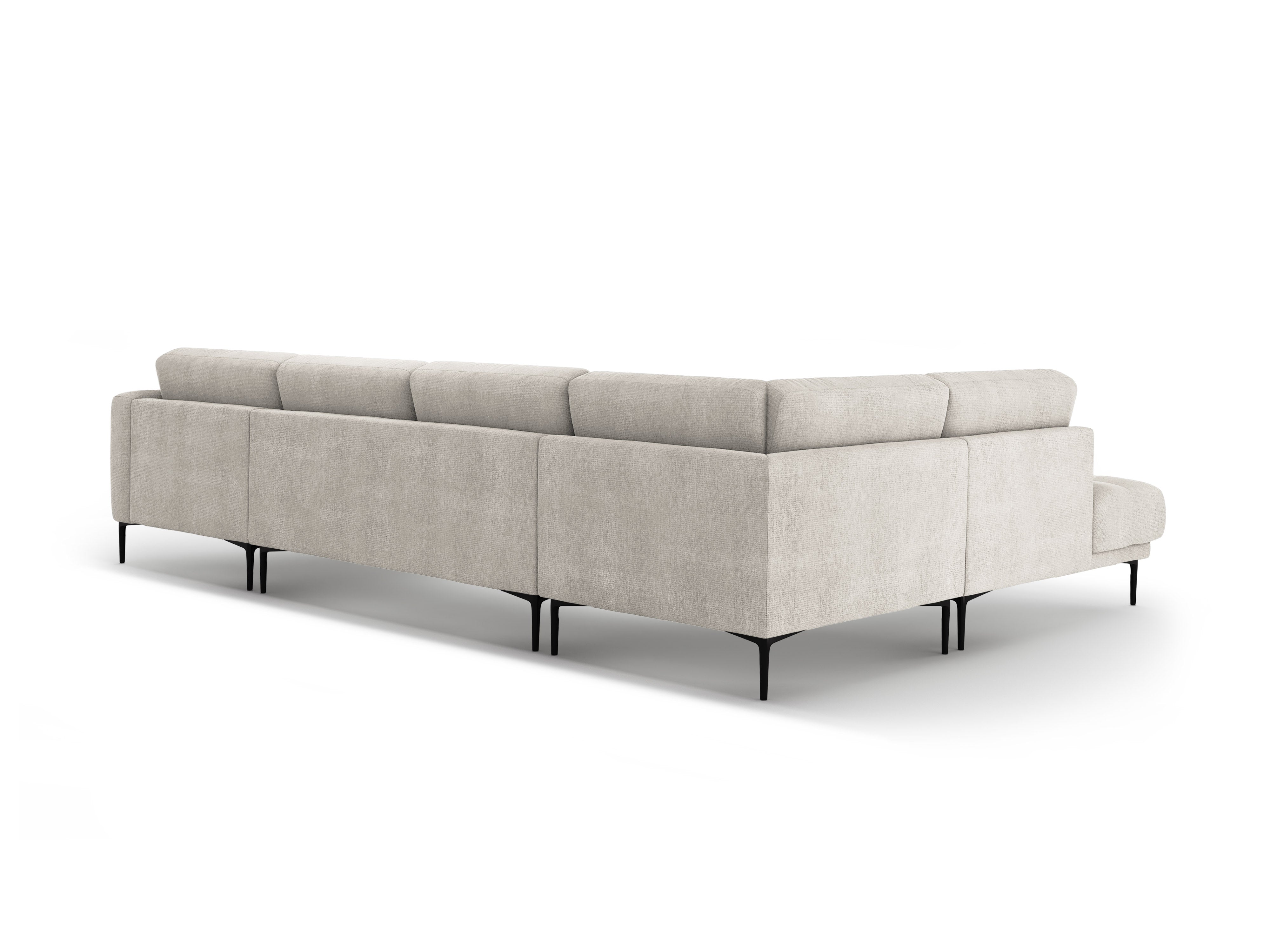 Left-sided panoramic corner sofa BEMY beige chenille