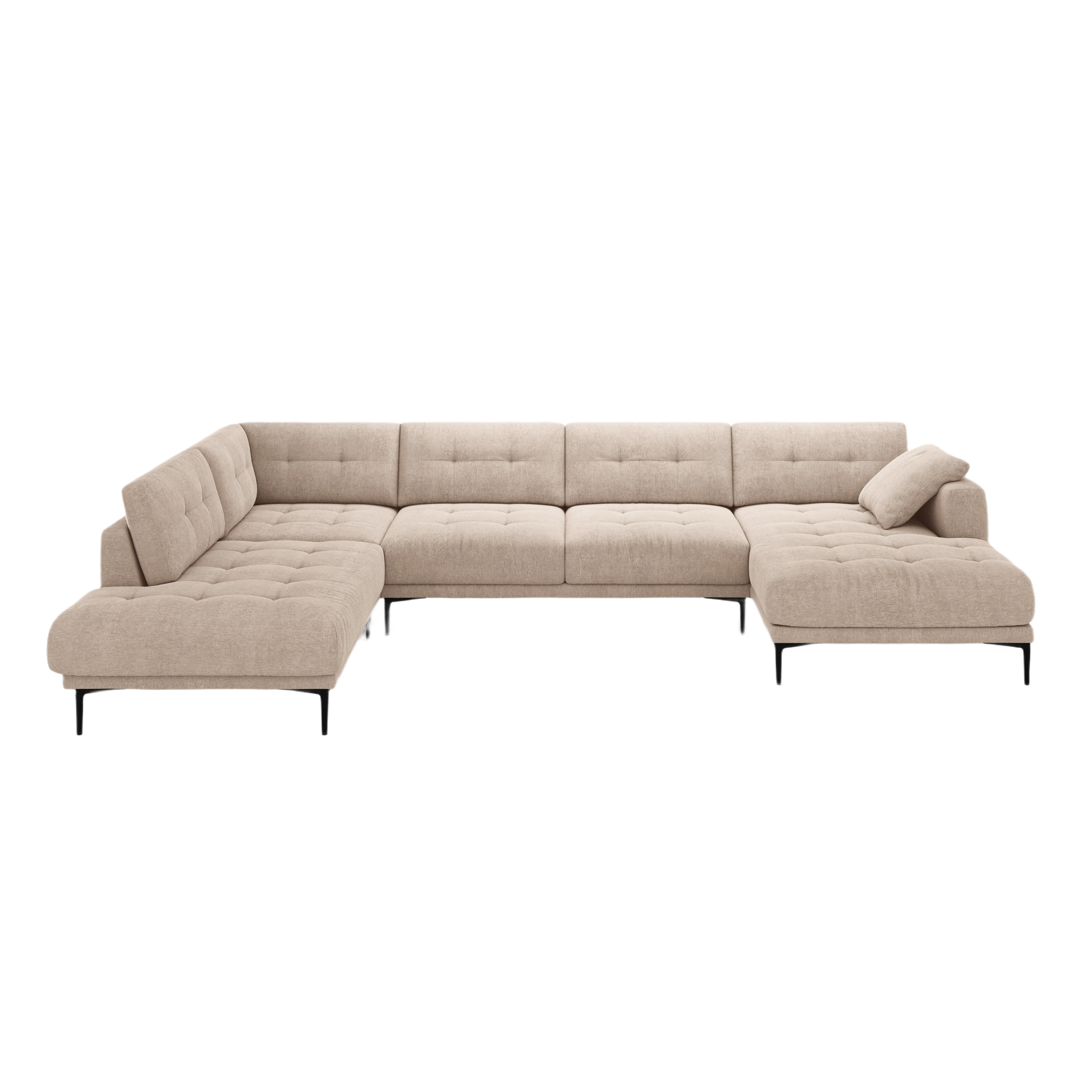 Left-sided panoramic corner sofa BEMY sandy chenille