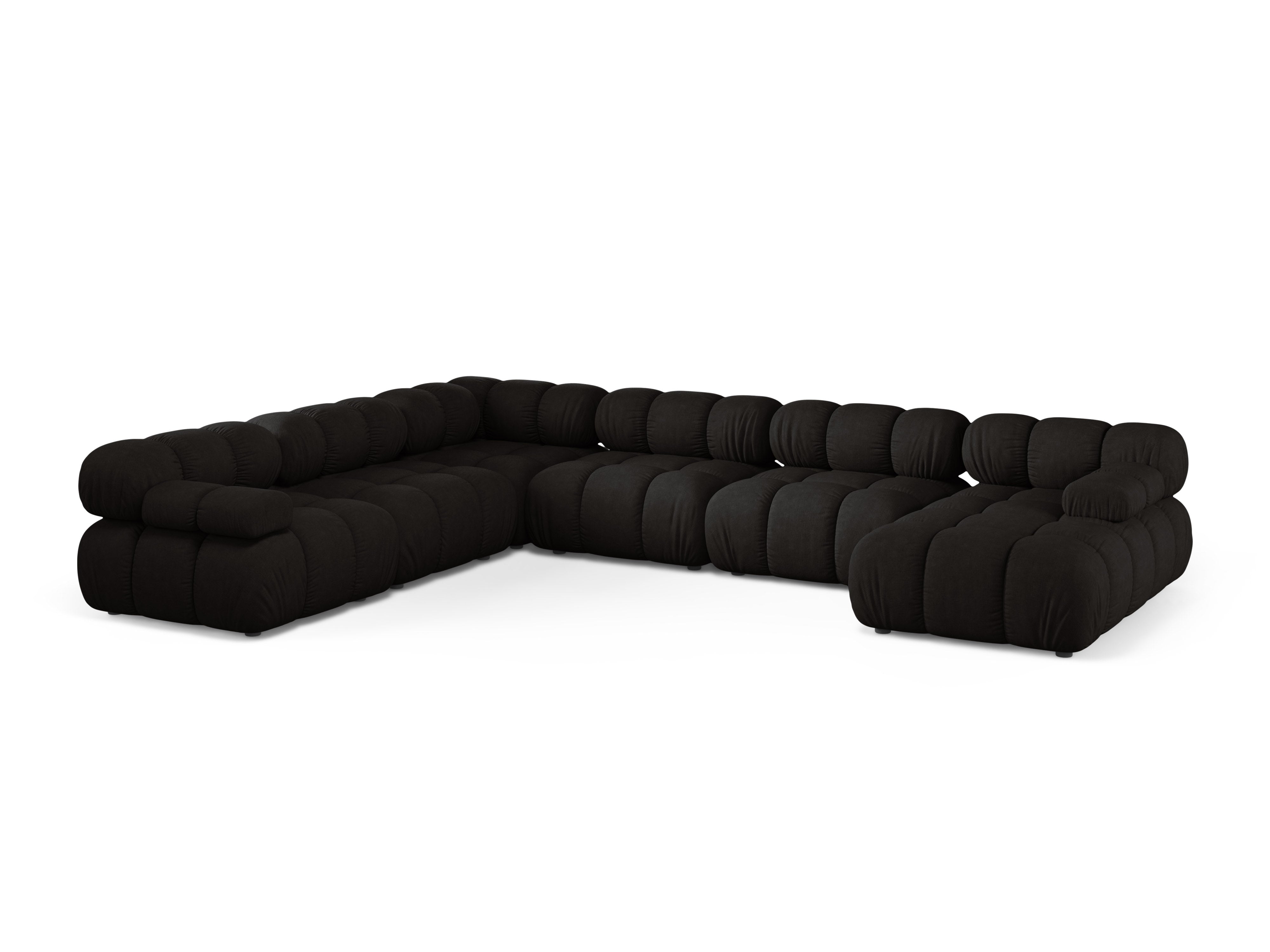 Panoramischer Ecksofa links BELLIS schwarz