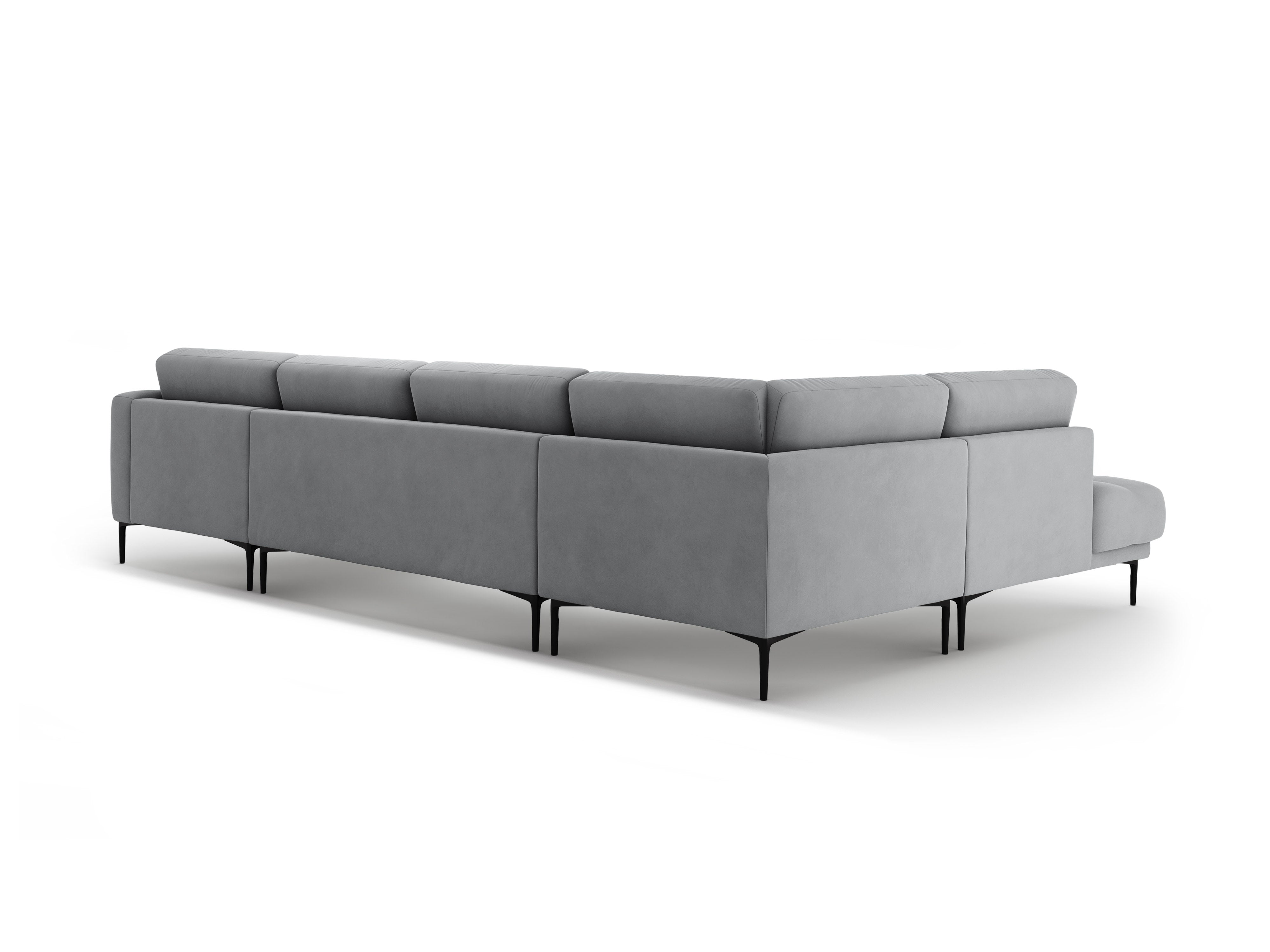 Left-sided panoramic velvet corner sofa BEMY gray