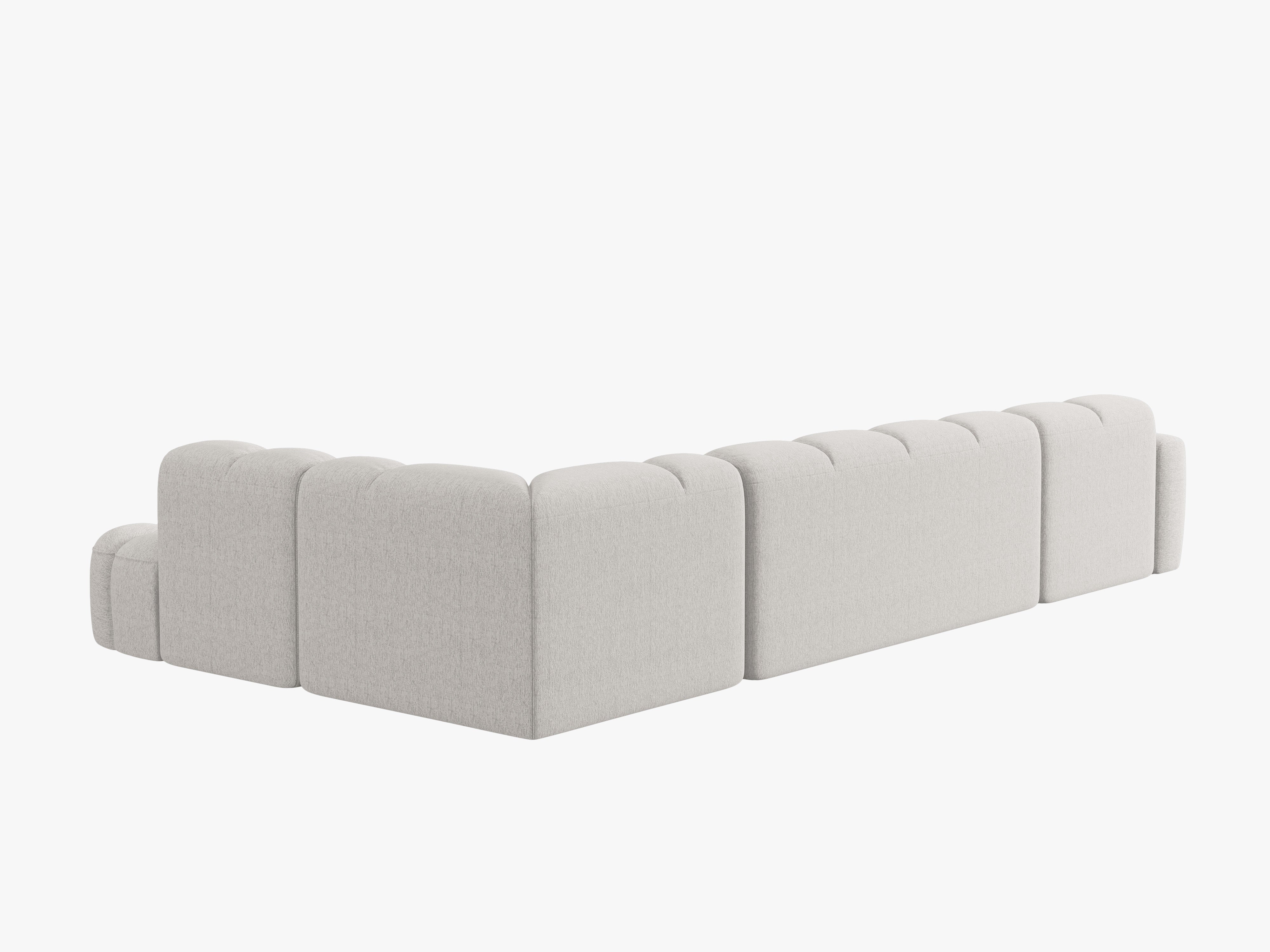 Right-facing panoramic corner sofa LISA light gray chenille