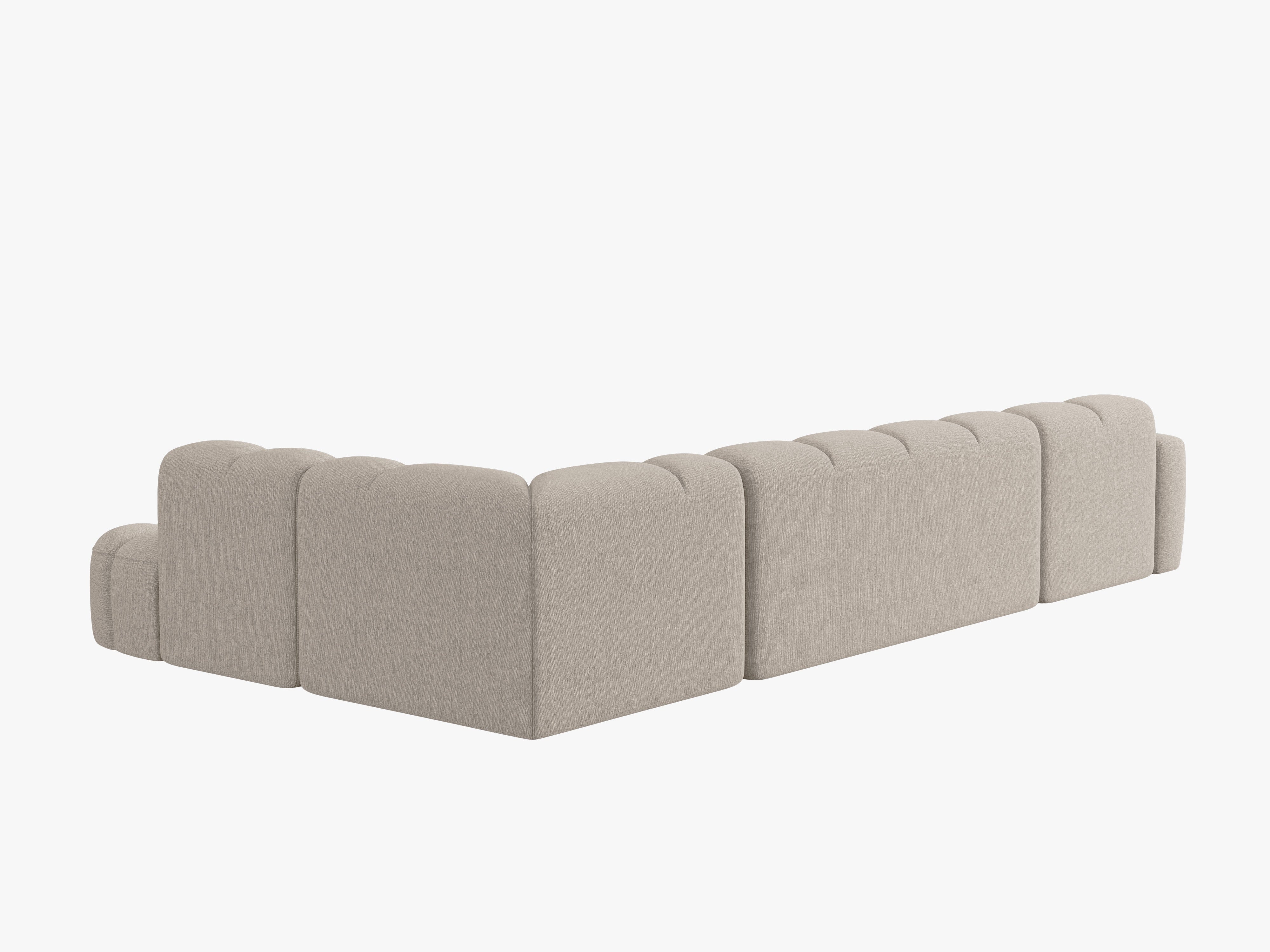 Right-facing panoramic corner sofa LISA sand chenille