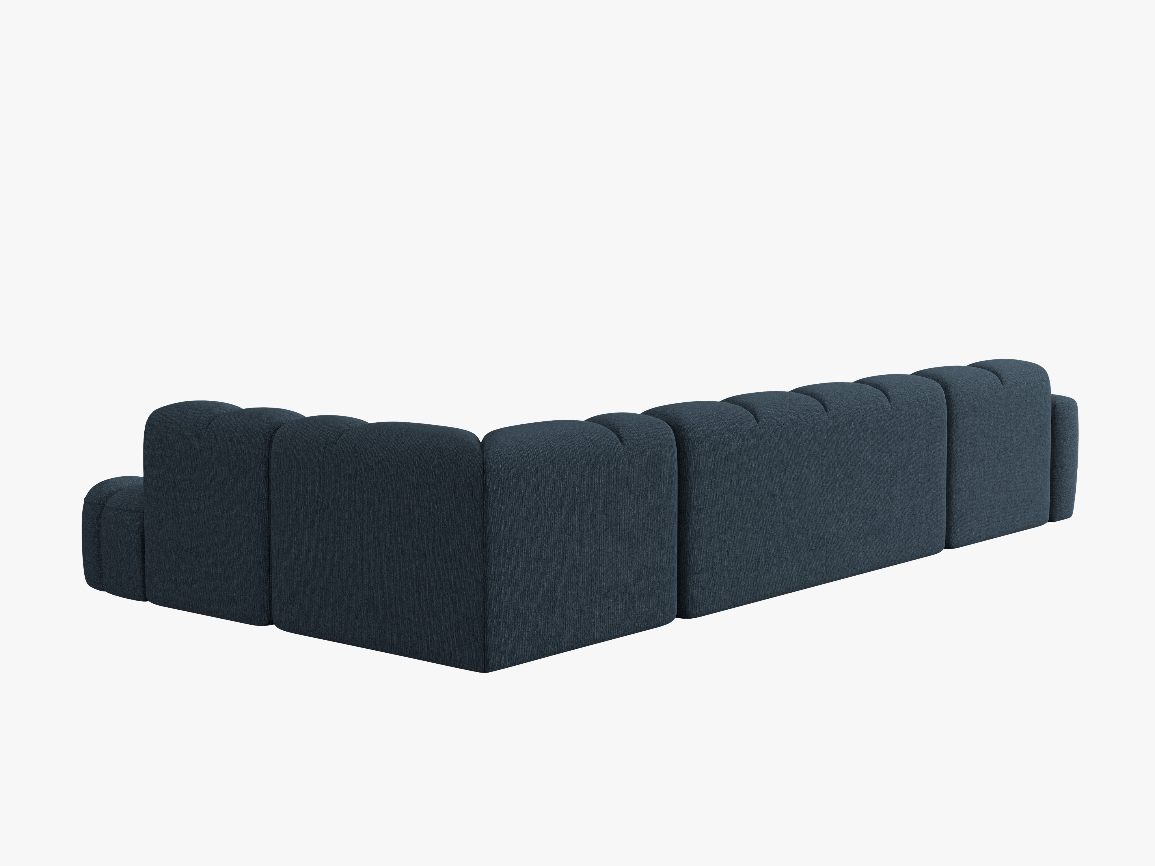 Right-facing panoramic corner sofa LISA dark blue chenille