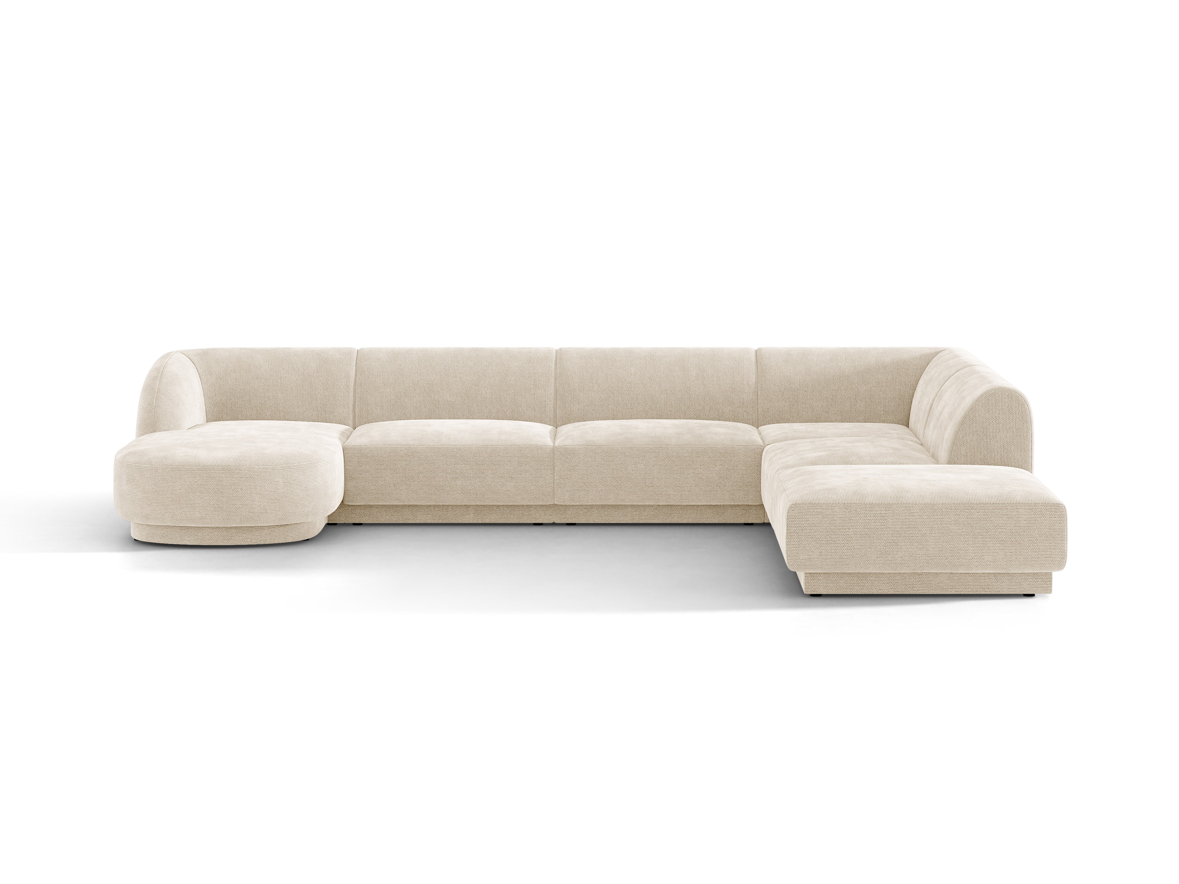 U-förmiger Ecksofa rechts MILEY Elfenbein Chenille