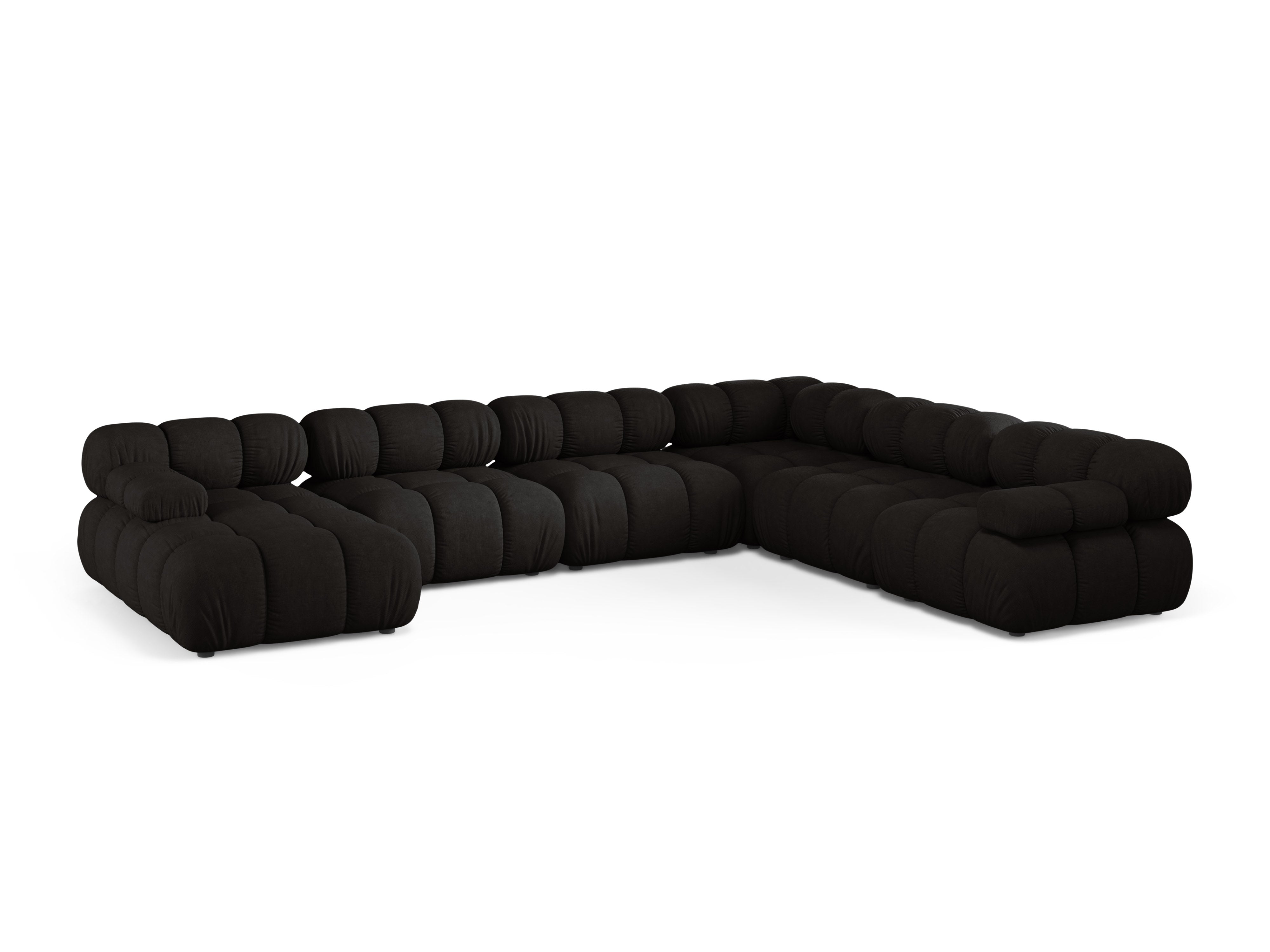 Panoramischer Ecksofa rechts BELLIS schwarz