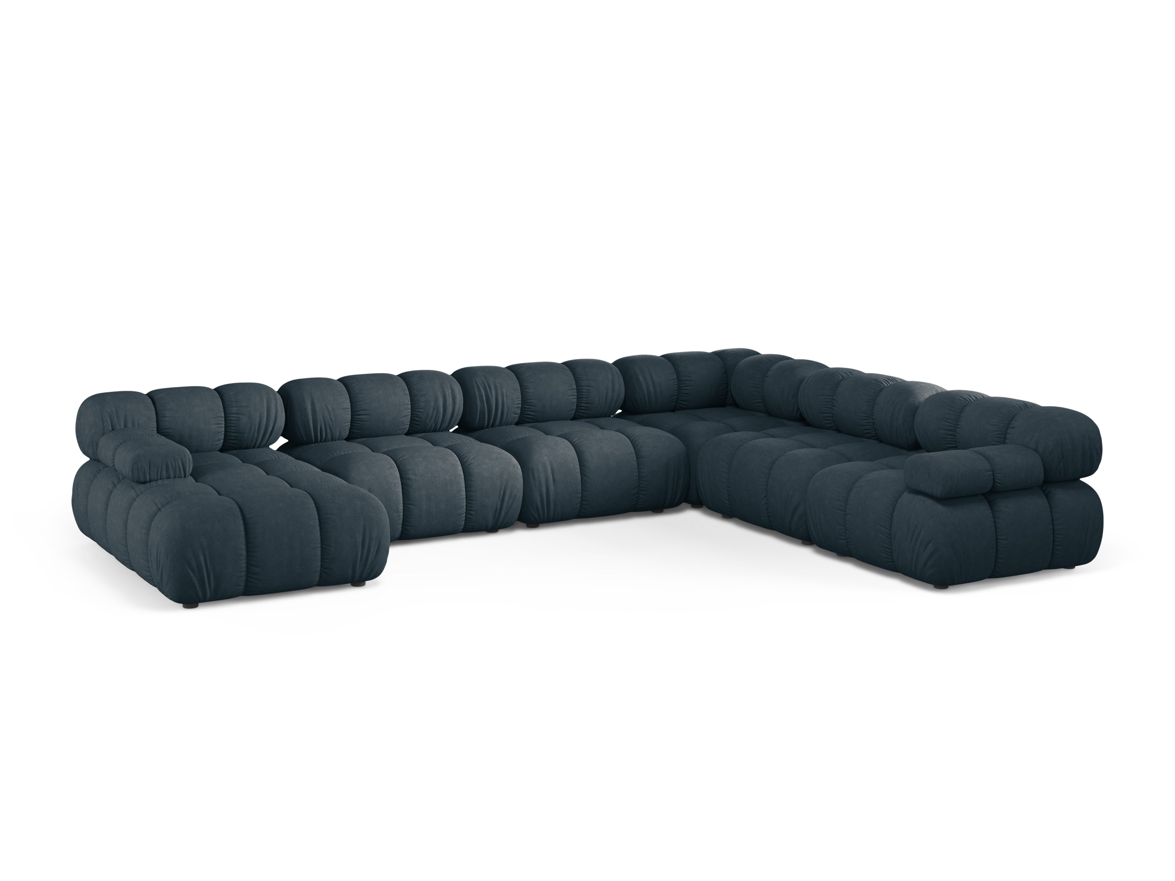 Panoramischer Ecksofa rechts BELLIS tief petrol