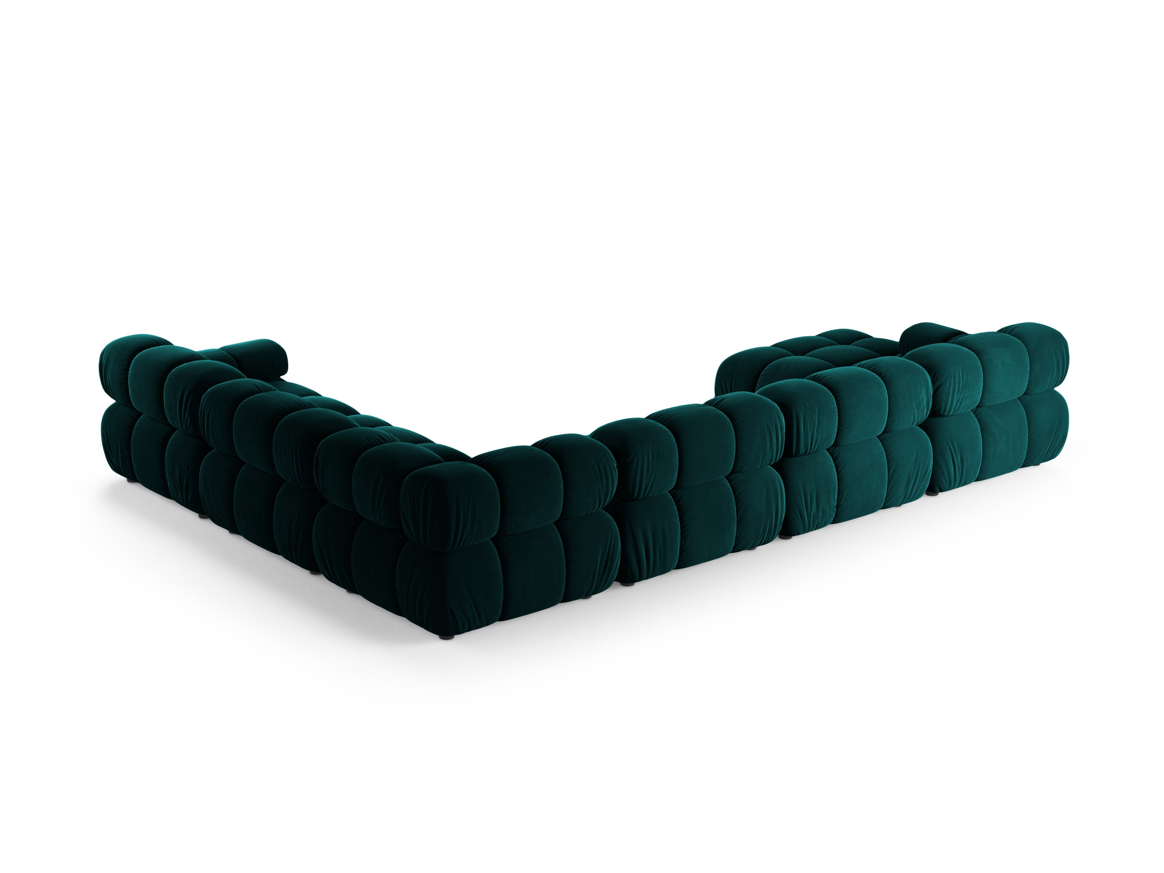 Panoramischer Ecksofa rechts BELLIS tief petrol Samt