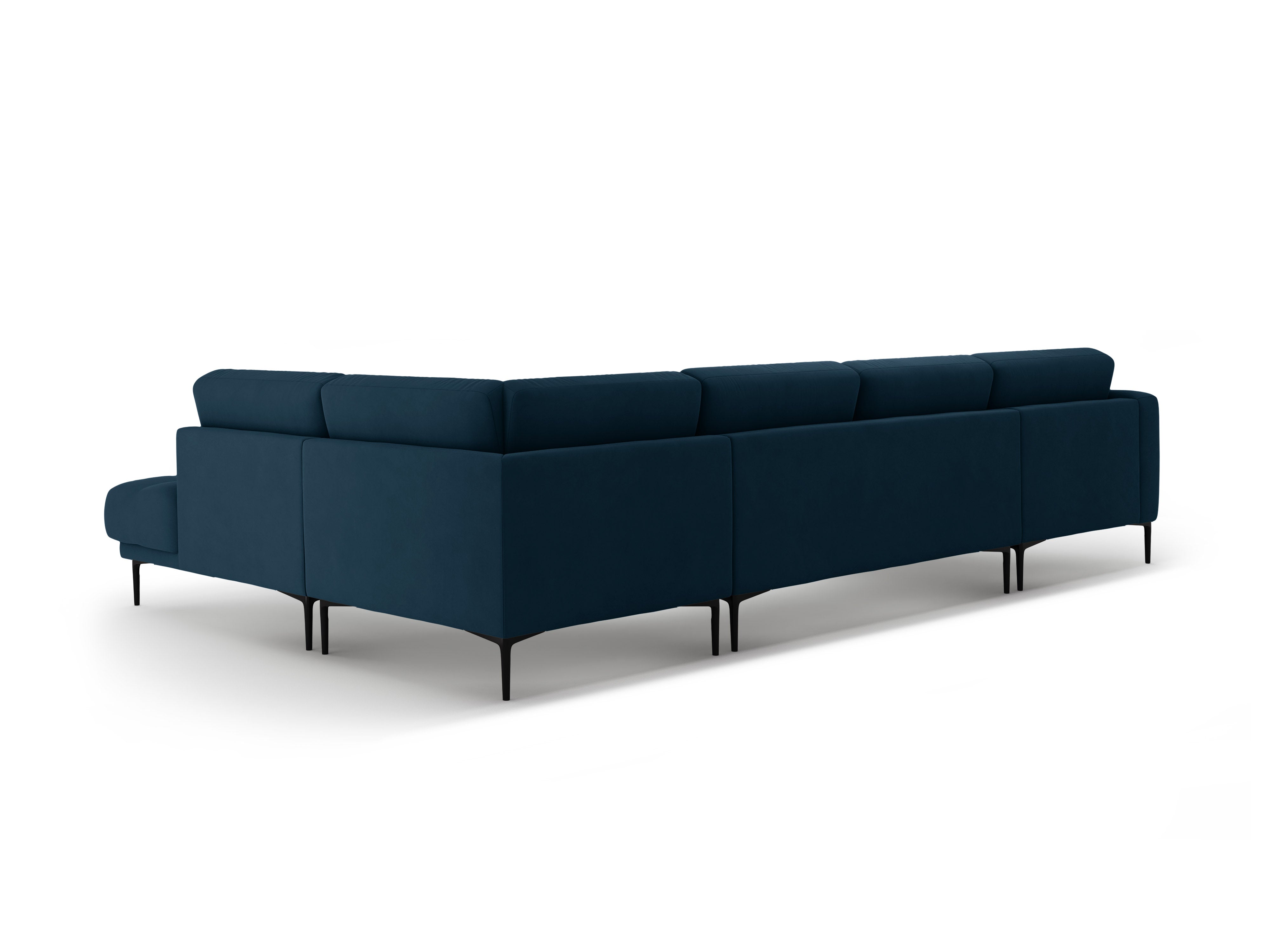 Right-facing panoramic corner sofa velvet BEMY royal blue