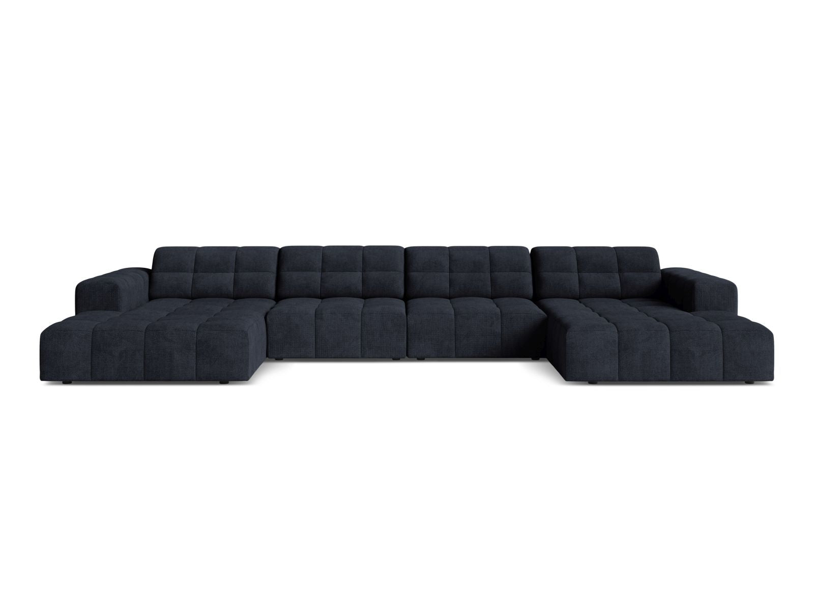 Sofa panoramiczna 6-osobowa JENNIFER granatowy szenil – Micadoni